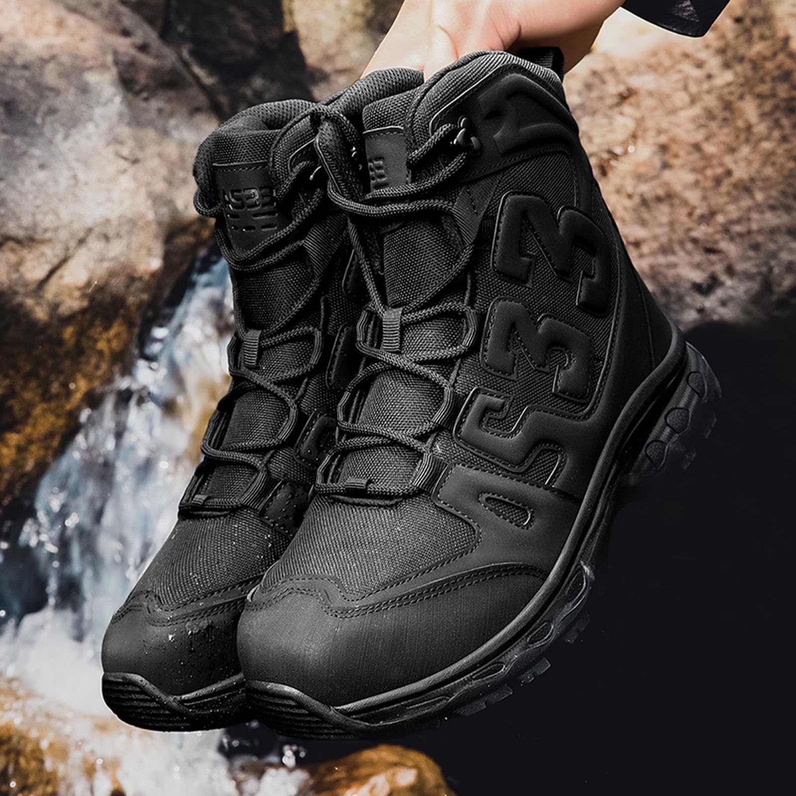 Botines de los hombres militares tácticos botas de combate transpirable desierto botas