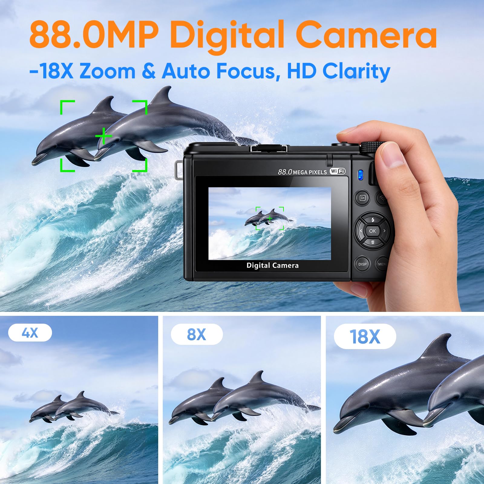 Buy 8K Digital Camera for Photography, 88MP WiFi Webcam Vlogging 