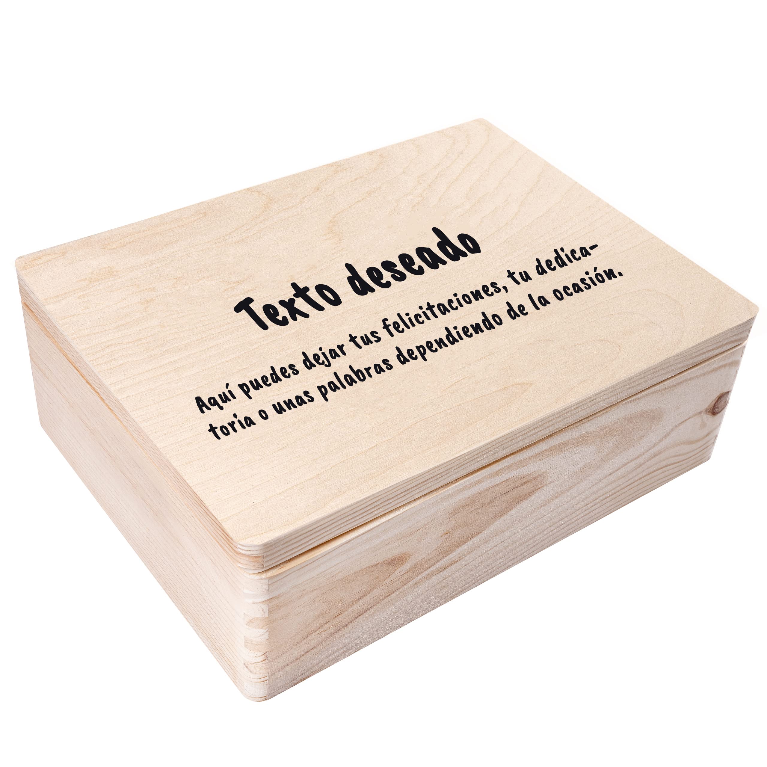 Creative DECO Caja de Regalo con tu Texto Personalizado | Caja Madera de Recuerdos Personalizada | Para Mujeres, Hombres y Parejas | Impresión | Personalizadas Personalizados para Cumpleaños, Fiestas