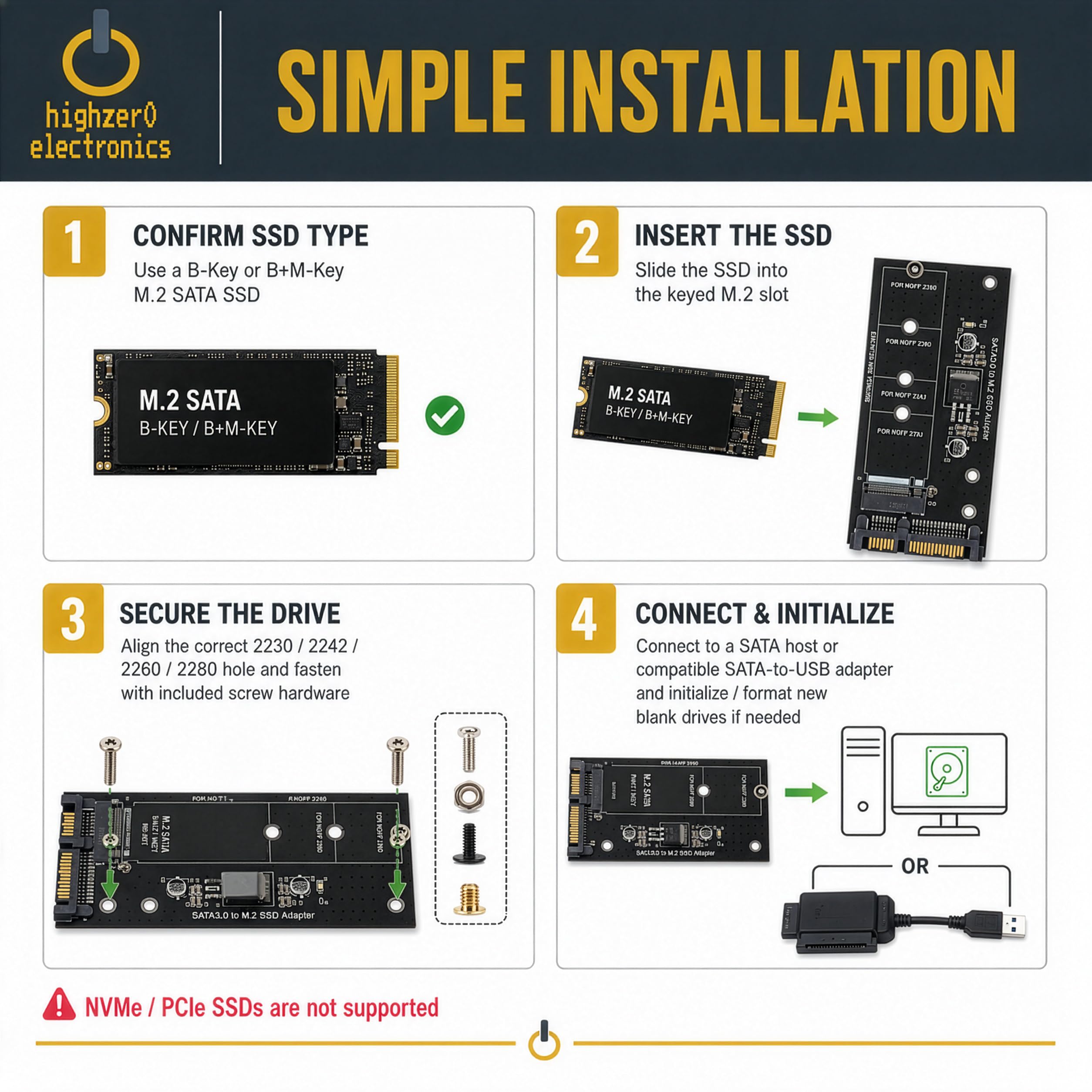 NGFF M.2 Adapter M2 SATA3 Raiser M.2 to SATA Adapter SSD M2 to SATA Expansion Card B Key Suppor 30/42/60/80mm (M.2 to SATA, M.2 to SATA) | Para SSD SATA M2 2230 2242 2260 2280 M.2 | SATA III 6Gbps | Incluye hardware de montaje | No diseñado para SSD NVMe