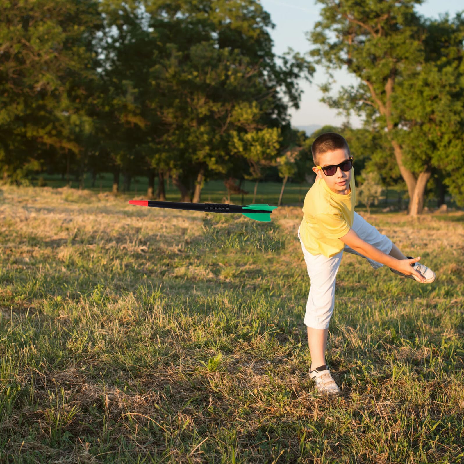 2 Stück Trainingsspeere aus Grünem Kunststoff für Kinder Zubehör zum Speerwurftraining im Kindergarten und Outdoor Fördert Geschicklichkeit und Fitness