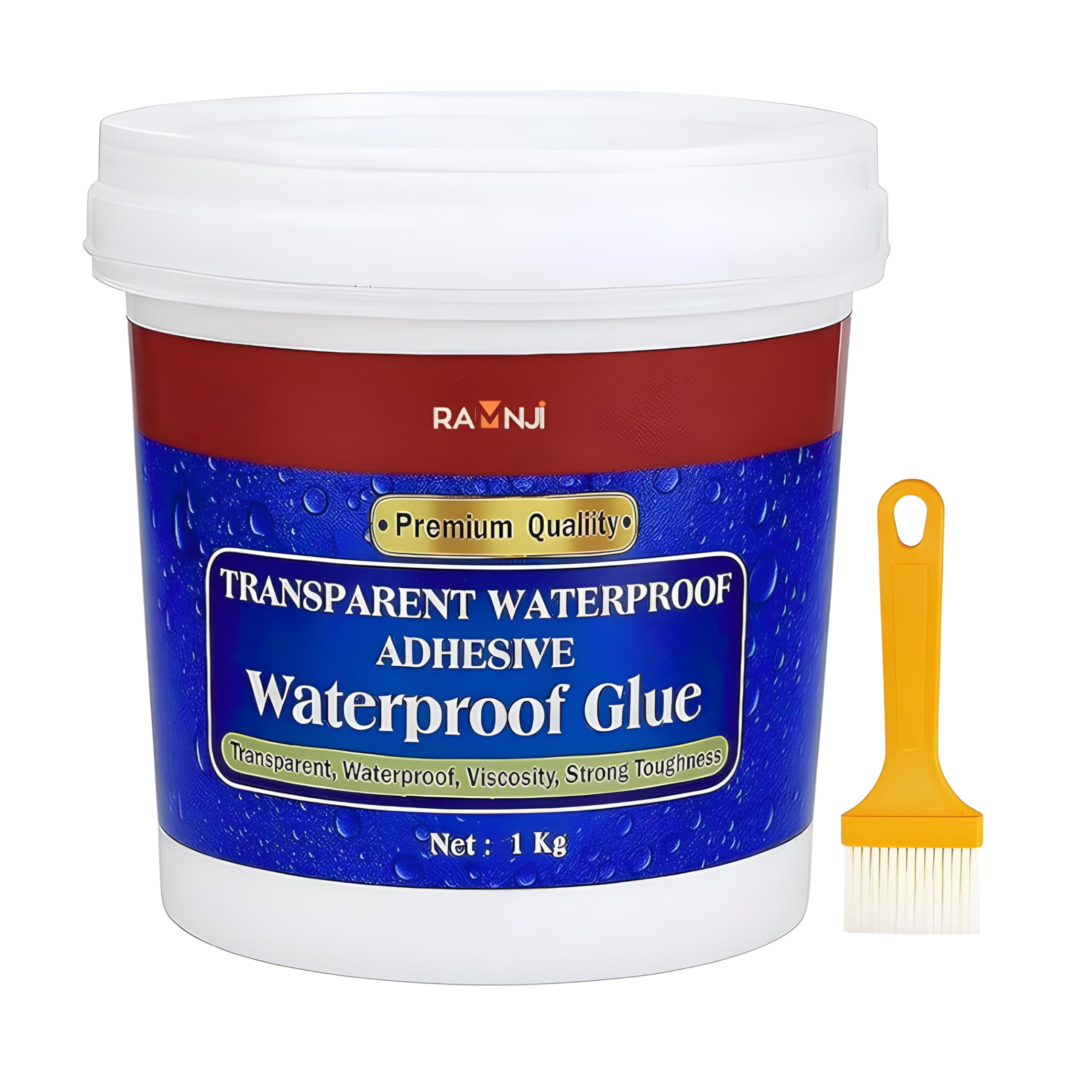 Crack Seal Glue 1 LITER/BIG PACK with Brush Transparent Waterproof Resin Epoxy for Roof Leakage Crack Seal Agent Roof Water Leakage Solution Water Proof Glue (1 LITER/BIG PACK)