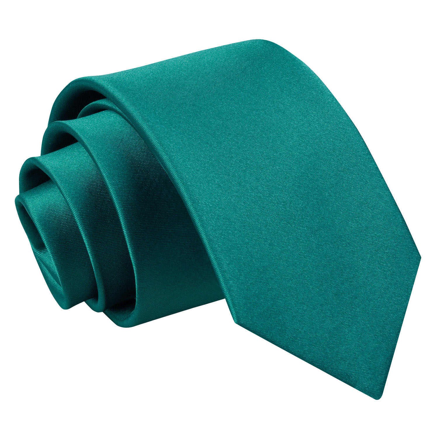Dqt Men's Teal Plain Solid Satin Slim Tie 7Cm – Wedding Business & Formal Necktie