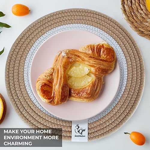 Miniatura 6 de Salvamanteles para platos calientes, almohadillas calientes de 11.5 pulgadas, 6 piezas, 1 cesta y 1 tapa que se convierte en otra canasta,