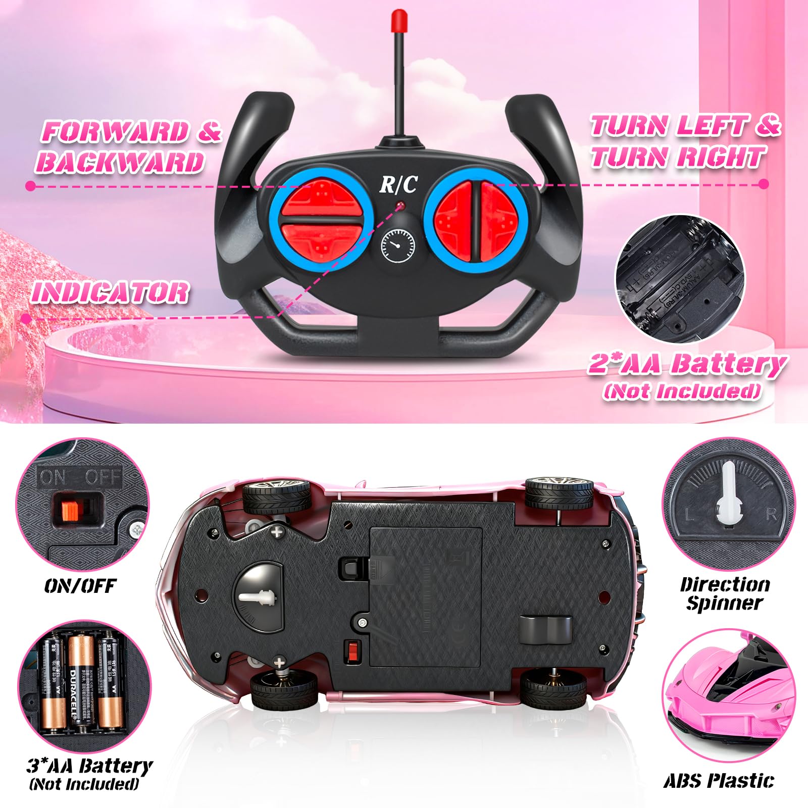 Amazon.co.jp: 子供のリモコンカー男の子の女の子のおもちゃ、RC