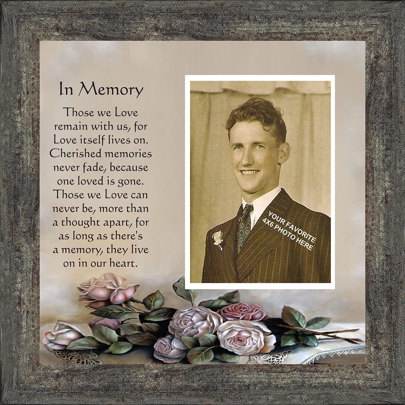 Crossroads Home Décor In Memory of Loved One, Memorial Gifts Picture Frames, Sympathy Gifts for Loss of Mother, Loss of Father Gift Memory Framed Poem 6532BW