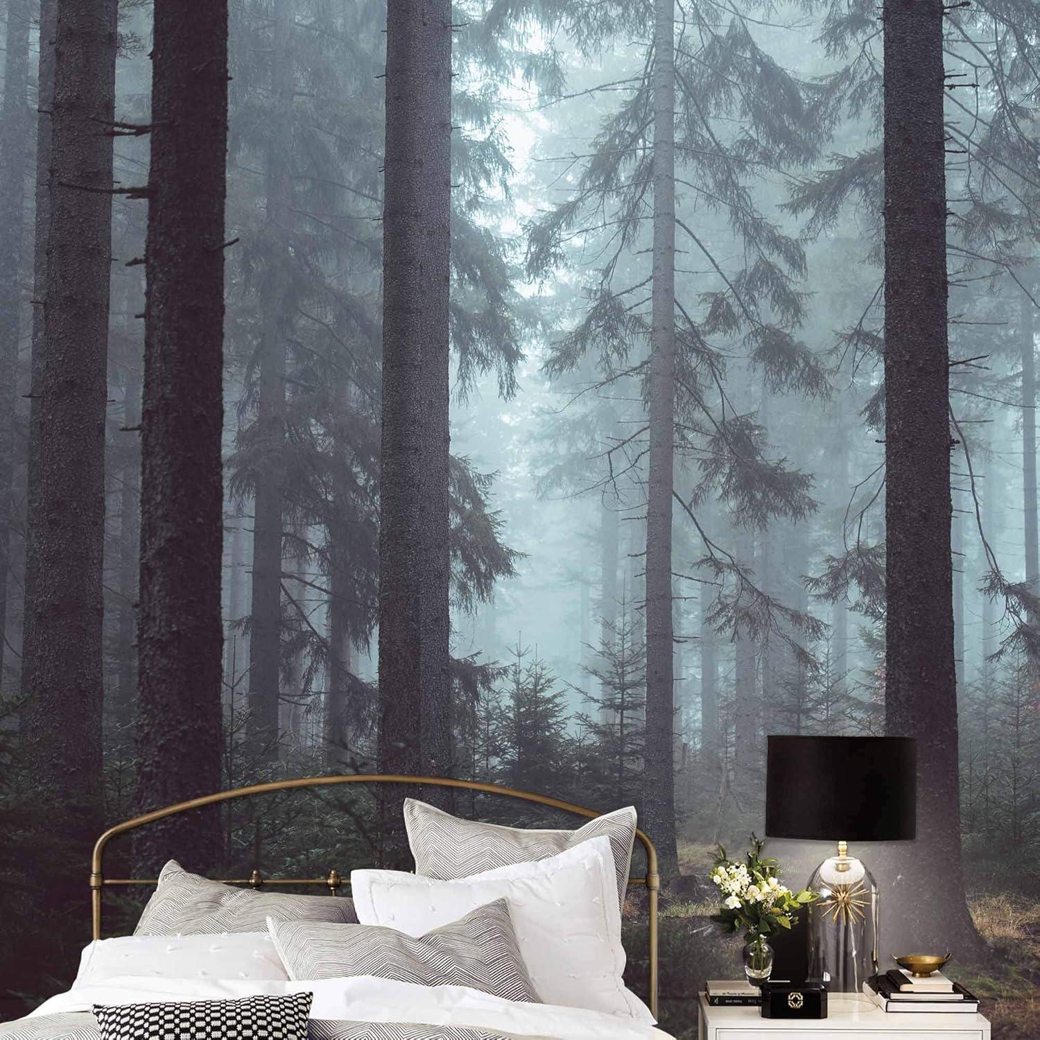 Promo Discount Up To 70% Off SIGNWIN Wall Mural Landscape of Forest Removable Self-Adhesive Wallpaper Wall Decoration for Bedroom Living Room - 100x144 inches