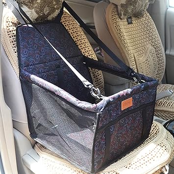 Portable Foldable Pets Dogs Cats Car Crate Lookout Booster Seat Bag Carrier Travel Outdoor Pets Beds Geometric Pattern