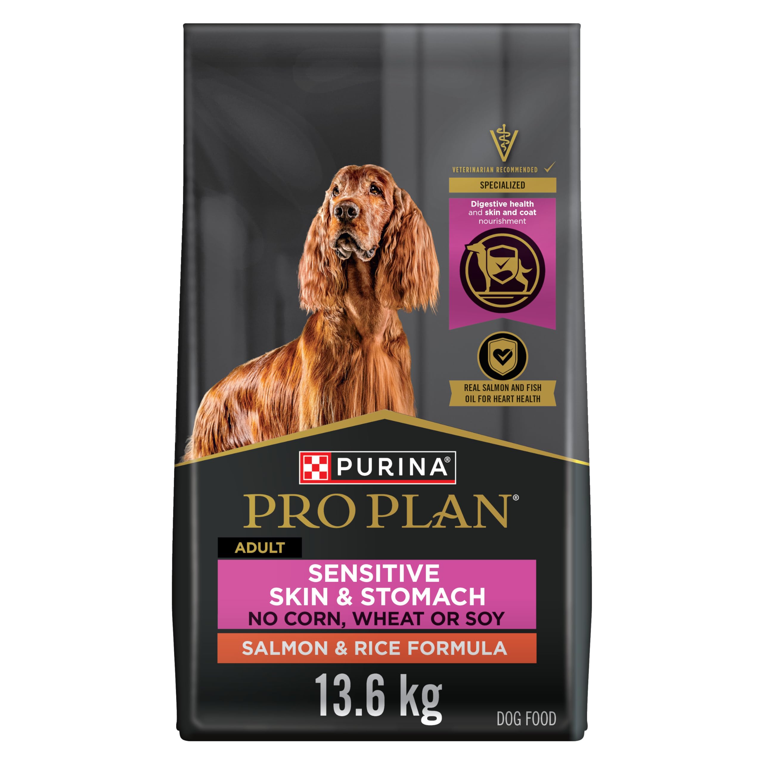 Purina Pro Plan Sensitive Skin & Stomach Dry Dog Food, Salmon & Rice - 13.6 kg Bag image 2