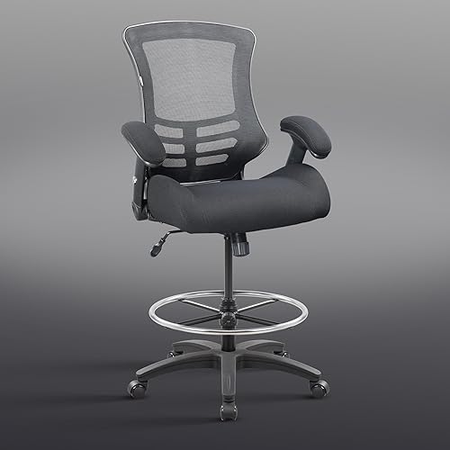 BOLISS Silla de oficina ergonómica de escritorio de malla para computadora Silla de dibujo de altura ajustable y brazos abatidos - Negro disponible en Yaxa El Salvador