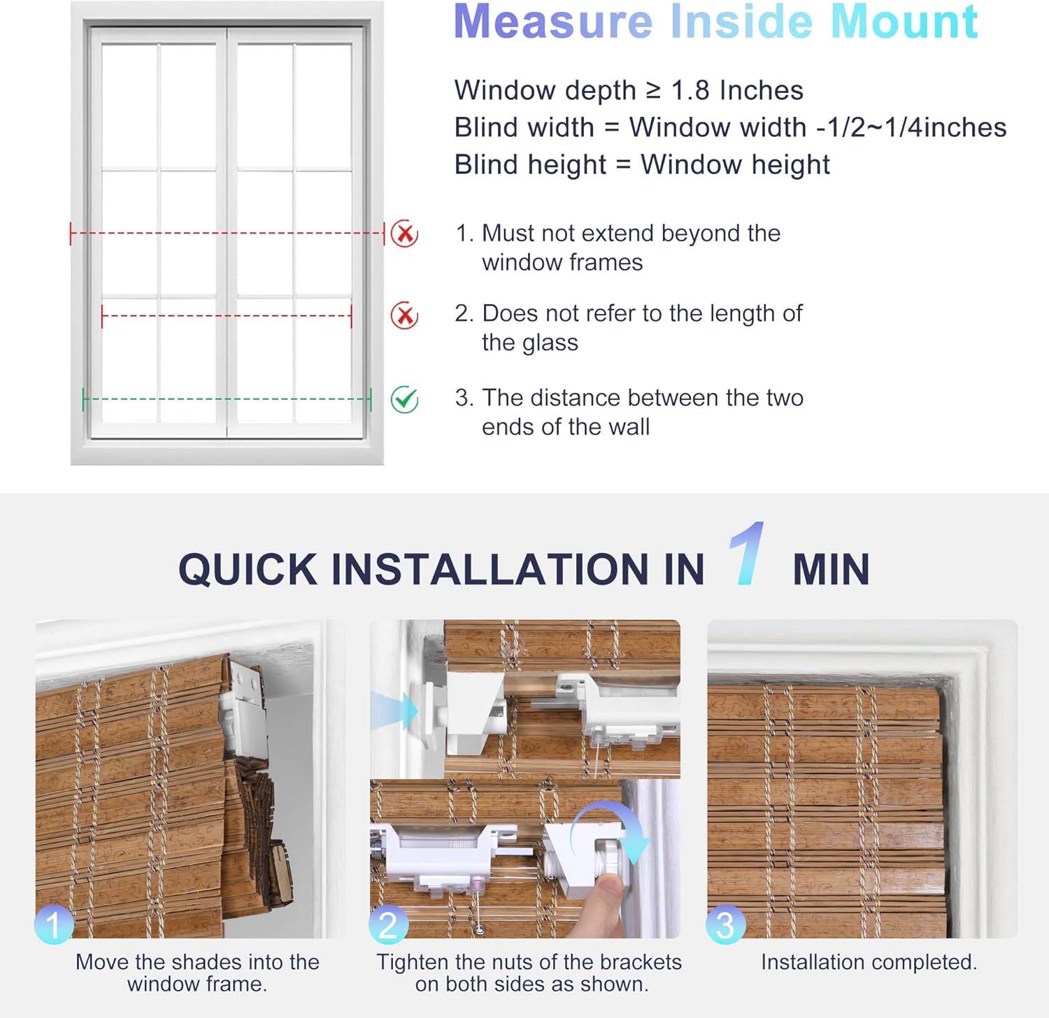 Motorized No Drill Bamboo Roman Blinds with Remote,Cordless Smart Light Filtering Bamboo Roman Shades for Indoor Windows,Alexa Google Home,APP Control,Brown28A01,Custom Size.