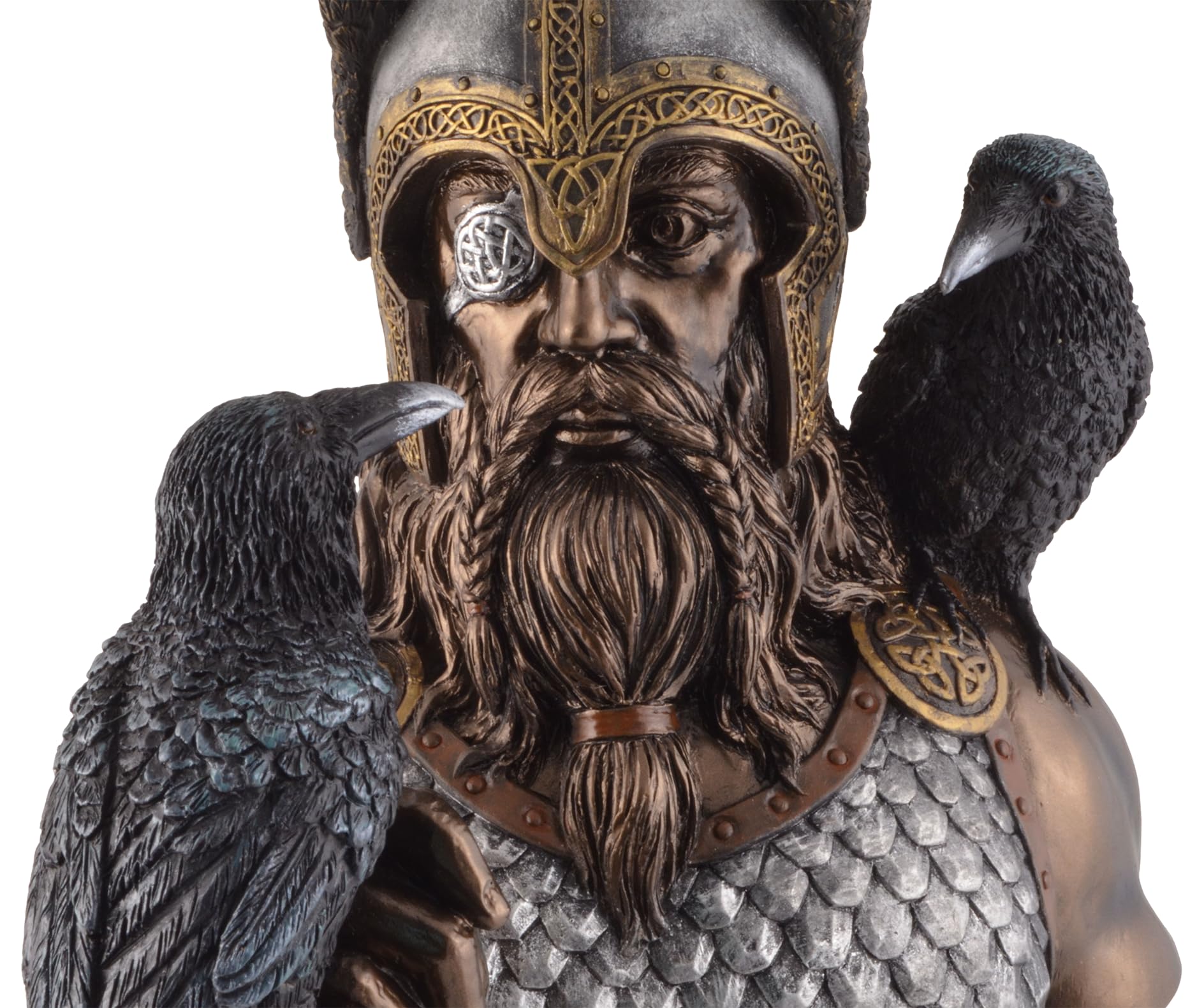 VOGLER Joh. Vogler GmbH Buste Odin avec corbeaux Hugin et Munin, peint à la main