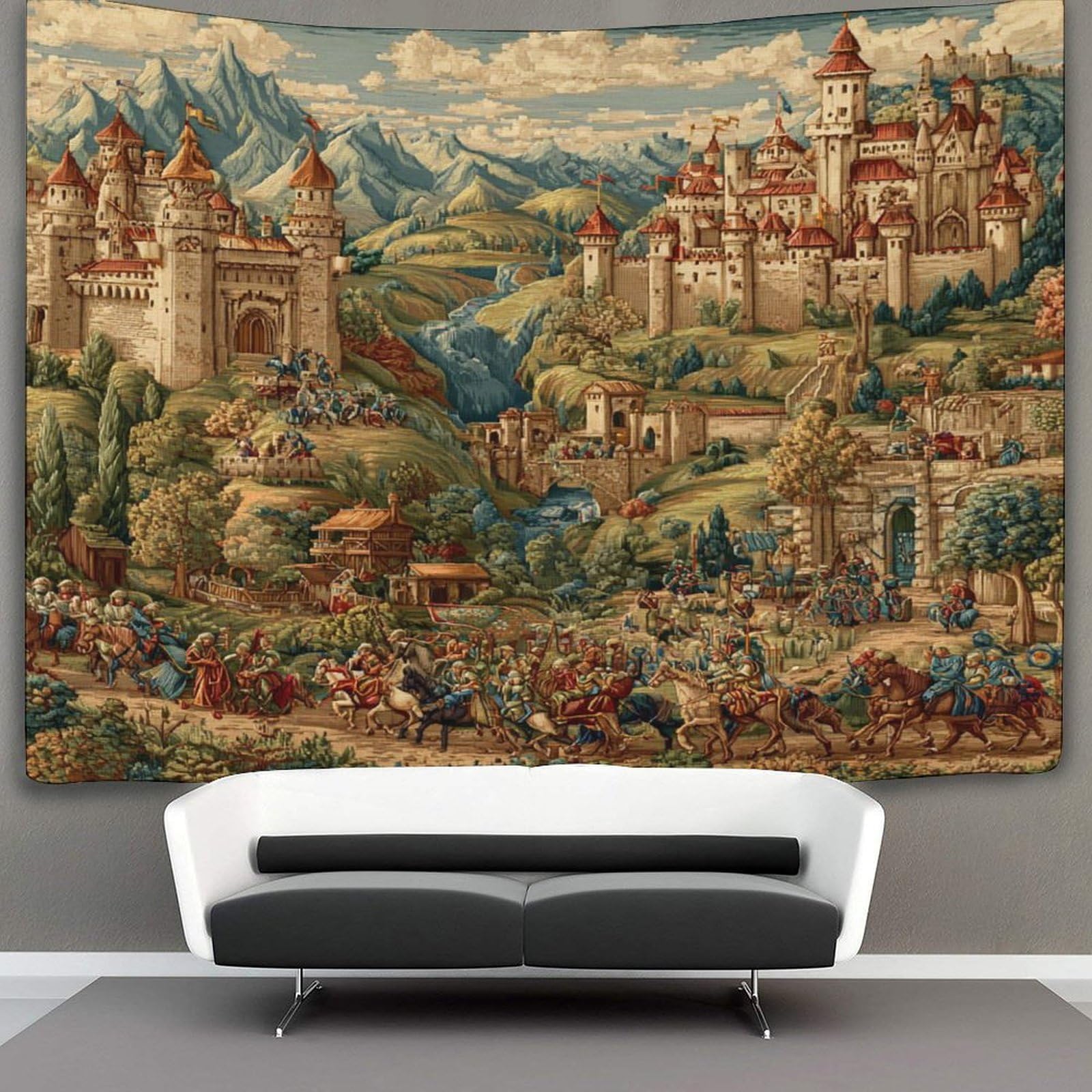 Kaiyun Style-7 Medieval Art, European Landscape Tapestry, Wall Hanging,Wall Art For Bedroom Aesthetic Home Decoration For Living Roombedroom 70Cmx100cm