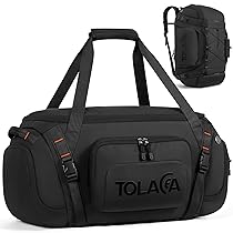 Tolaccea Borsone Palestra per Uomo e Donna 40L Grande – Zaino da Viaggio Convertibile con Scomparto Scarpe, Tasca Umida e Portatile 15,6″ – Impermeabile per Sport e Viaggi (Nero)