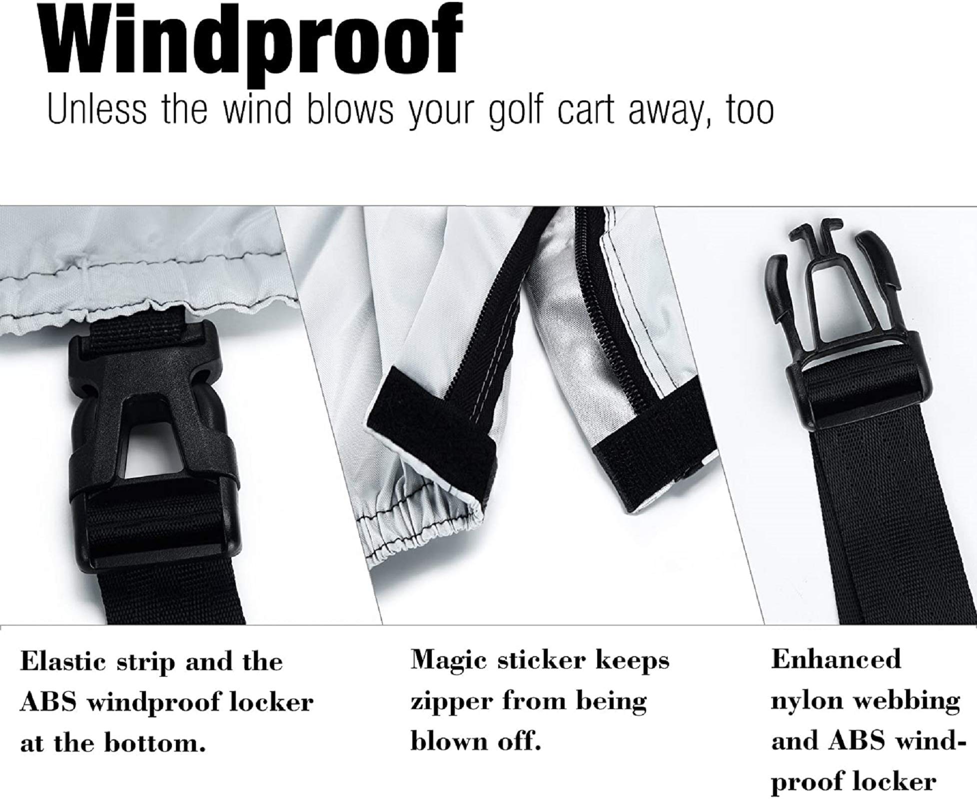 Himal 4 Passenger 400D Waterproof Sunproof Golf Cart Cover Roof 80" L