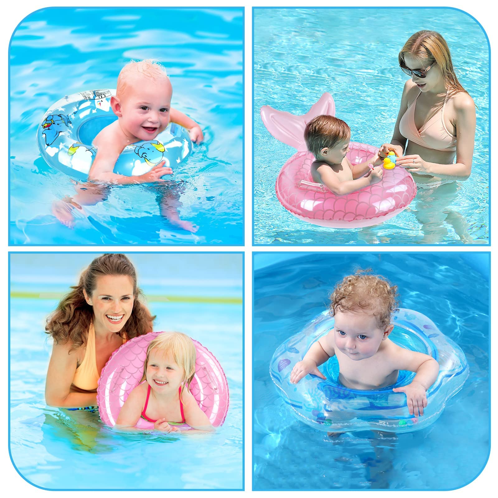 Flintronic Salvagente Gonfiabile per Bambini, Anello di Nuoto per Bambini, Anello di Nuoto Gonfiabile con Seggiolino per Bambino (6-36 Mesi)