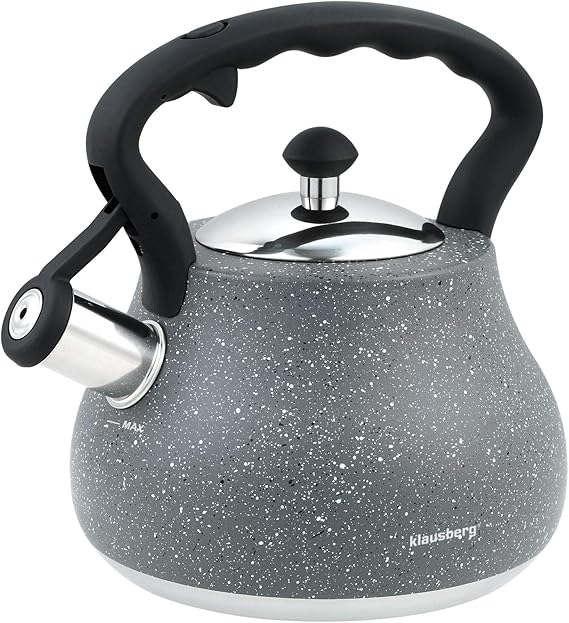 2.7L Grey Marble Whistling Kettle for Gas/Induction/All Hobs Amazon