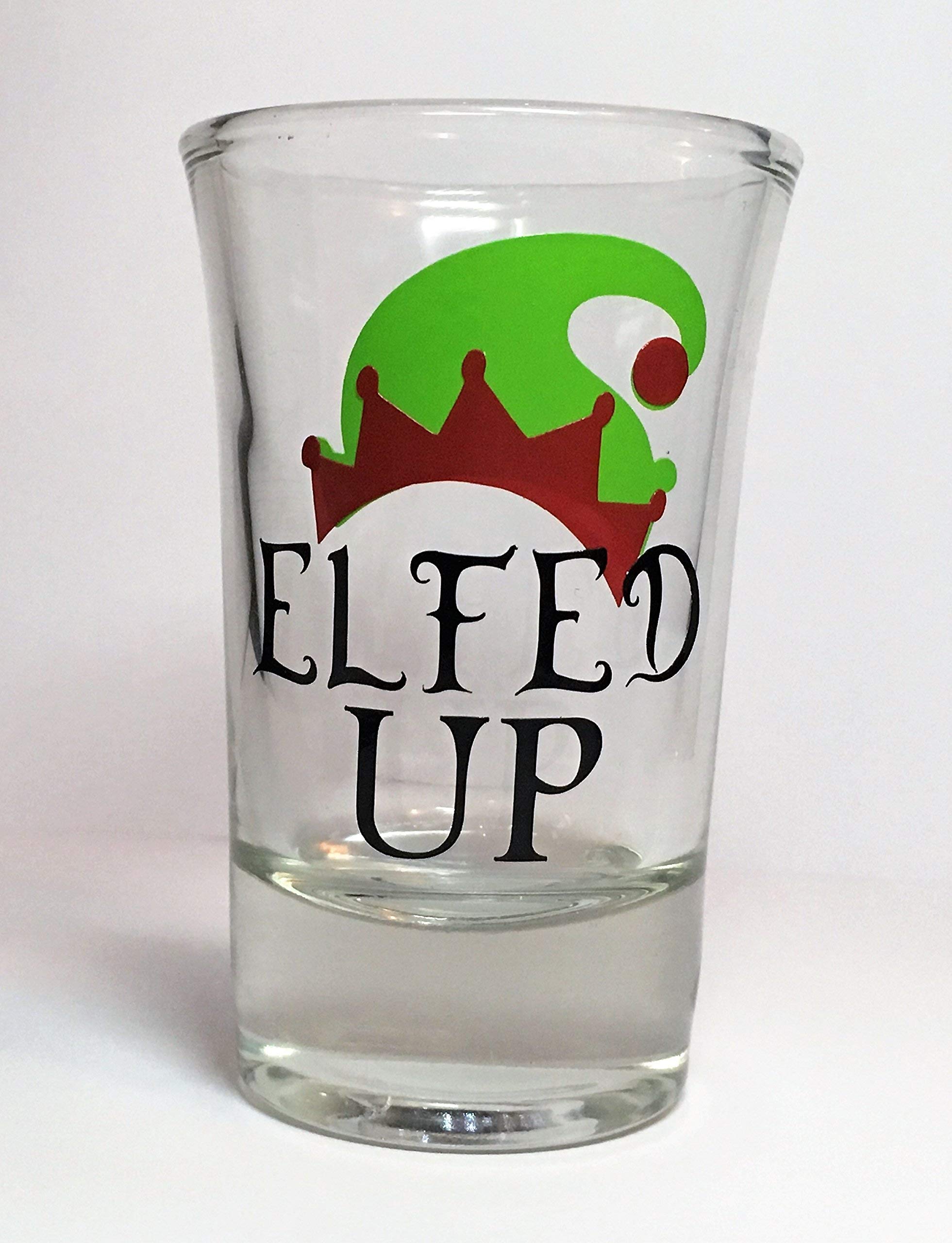Elfed up shot glass, Christmas shot glass, Christmas gift, Holiday shot glass, Stocking stuffer, Christmas party favor,Elf shot glass