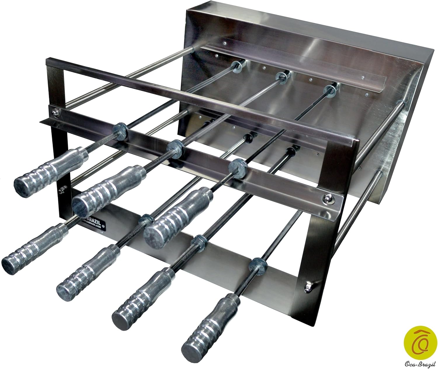 Brazilian BBQ Charcoal Grill - 07 Skewers - Rotisserie System - Oca-Brazil