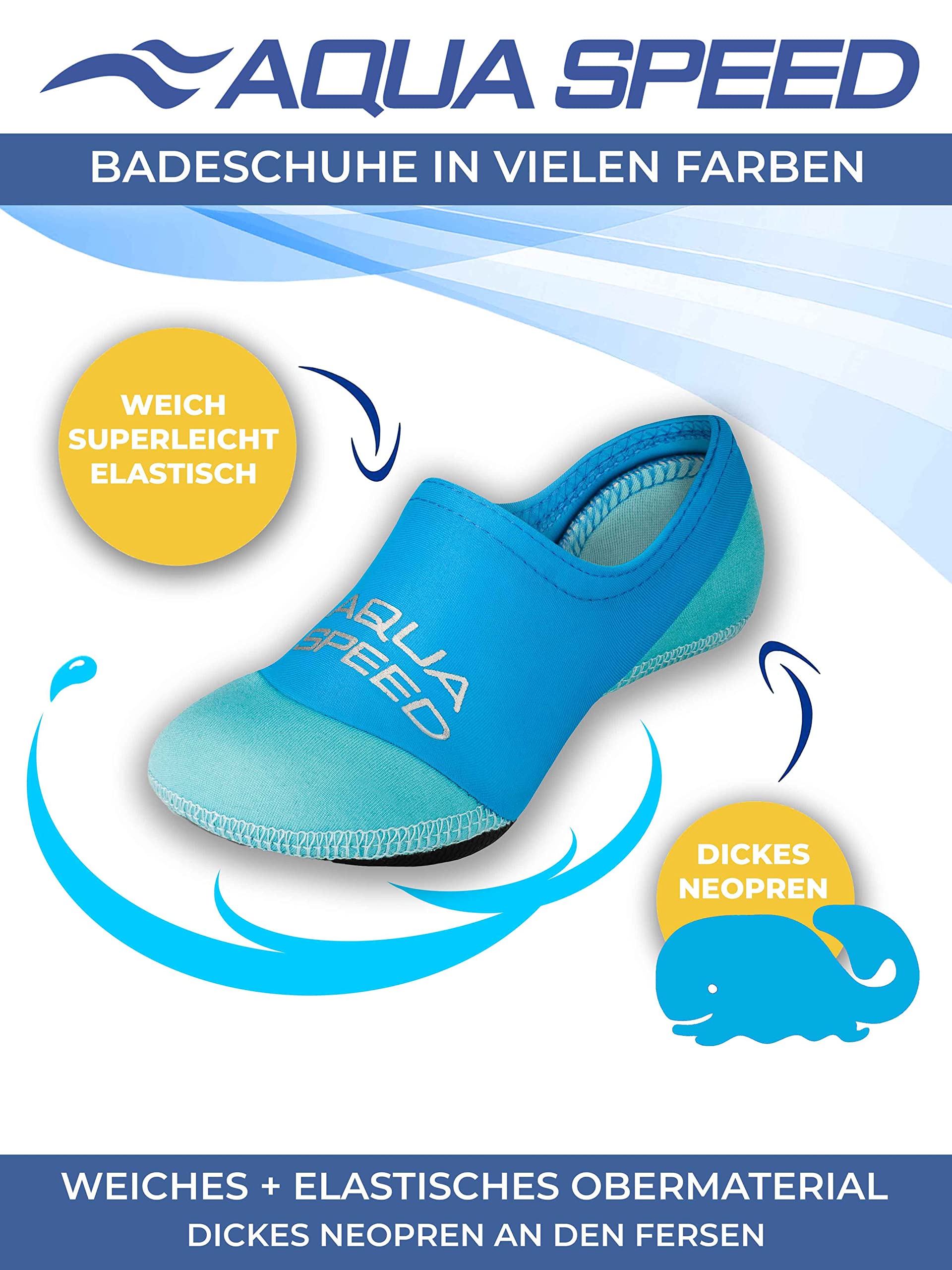 Calcetines de Neopreno Aqua Speed Neo para Niños con Suela Antideslizante