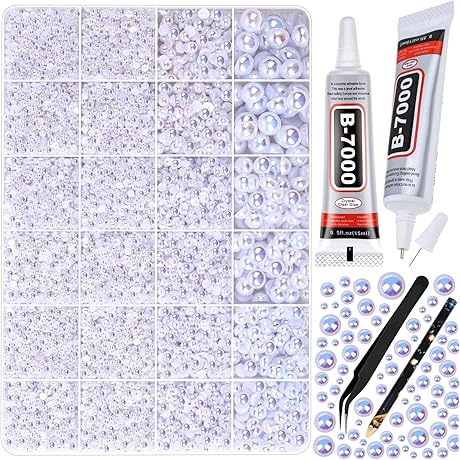12900Pcs Half Pearls and Rhinestones Gemstone Craft Embellishment