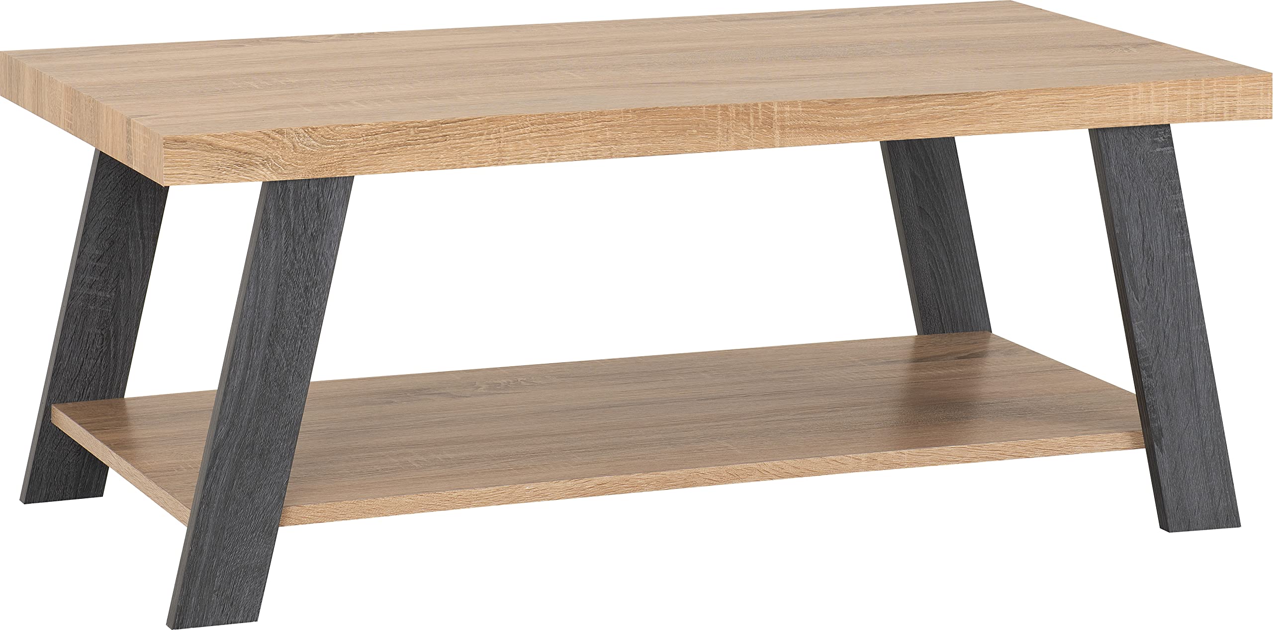 Seconique Eddie Coffee Table - Light Oak - Modern & Classic Design - Flat Pack with Storage
