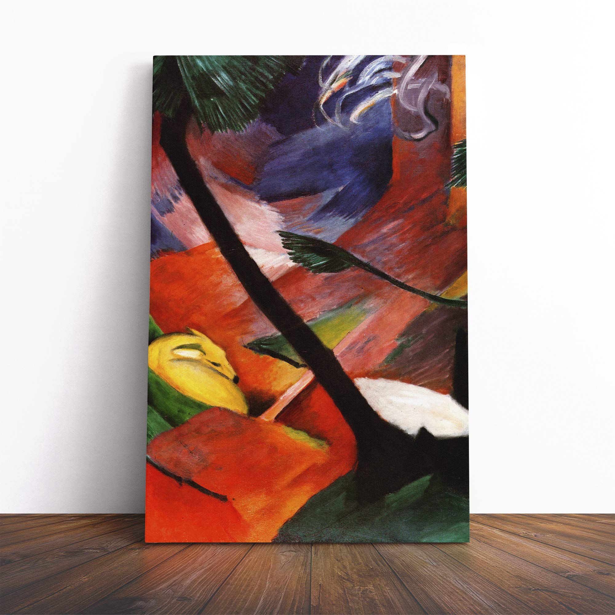 Franz Marc Sleeping Deer in The Forest Canvas Print | Gallery Wrapped 30mm Frame Wall Art | 20x14 inches | Ready to Hang | Modern Animals Picture | Living Room Bedroom Lounge Office