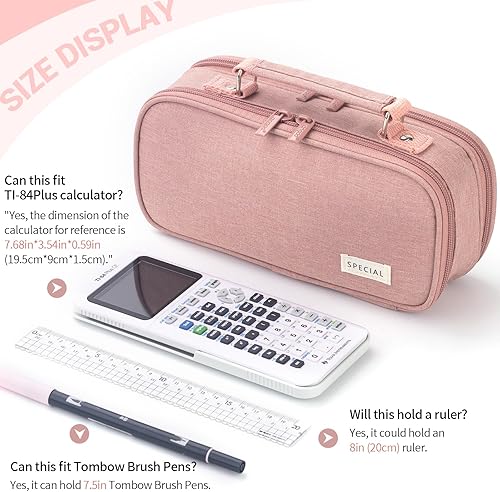 Miniatura 2 de HVOMO Estuche para lápices de gran capacidad con doble cremallera, bolsa de almacenamiento con 3 compartimentos, bolsa multifuncional portátil