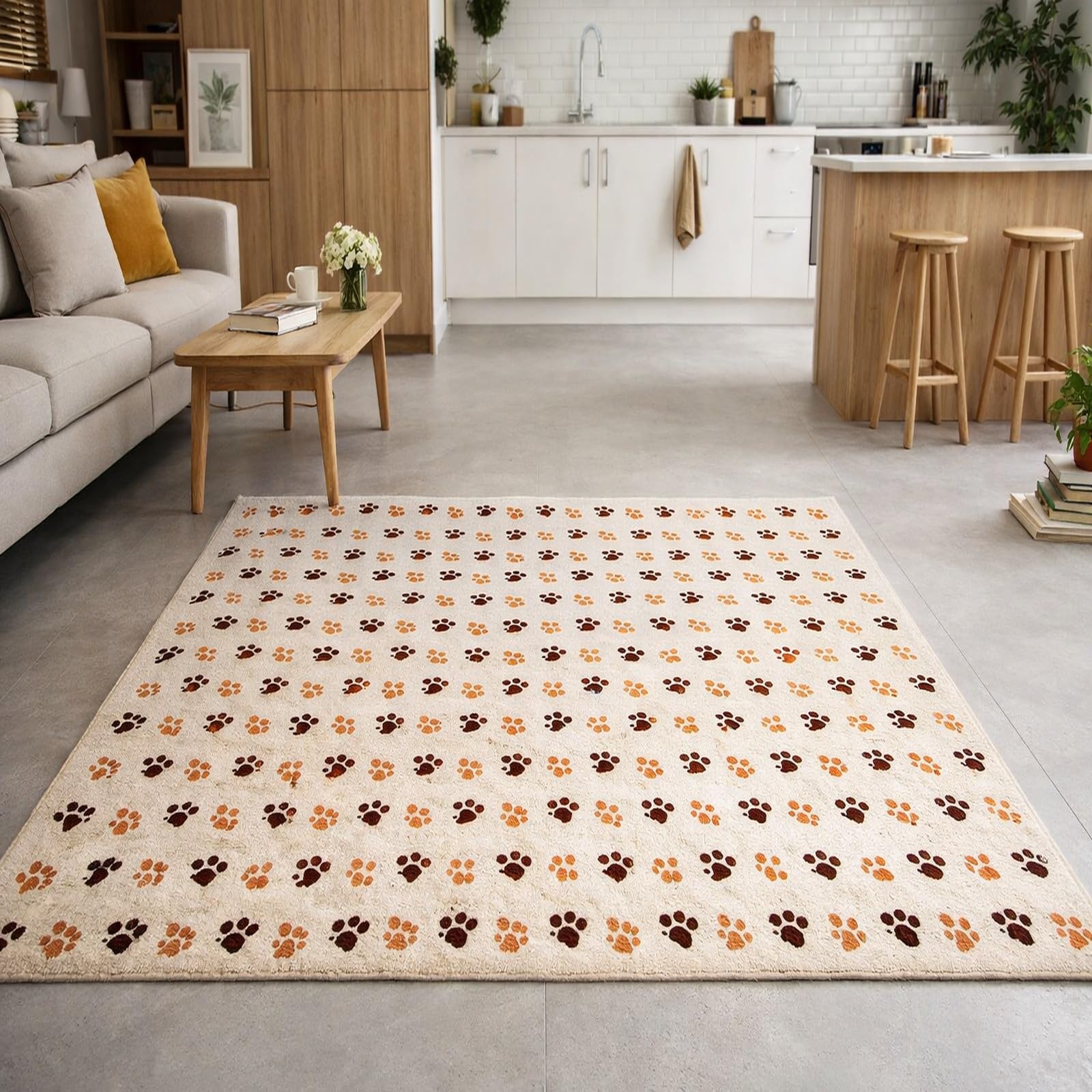 Tapis pour salon et salle à manger marron grand format pour la maison