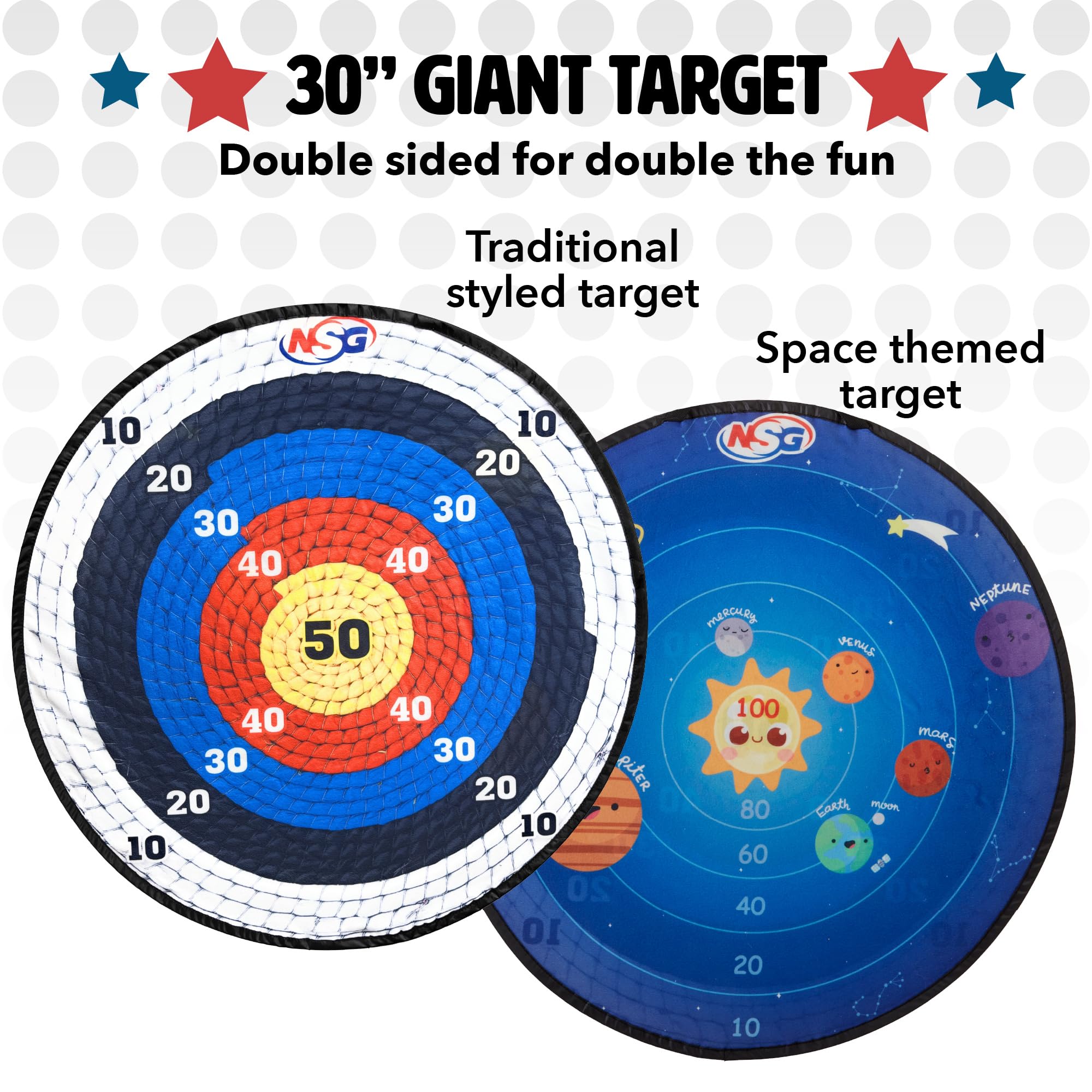Amazon.com: NSG Target Toss Large Dart Board for Kids 30in Giant