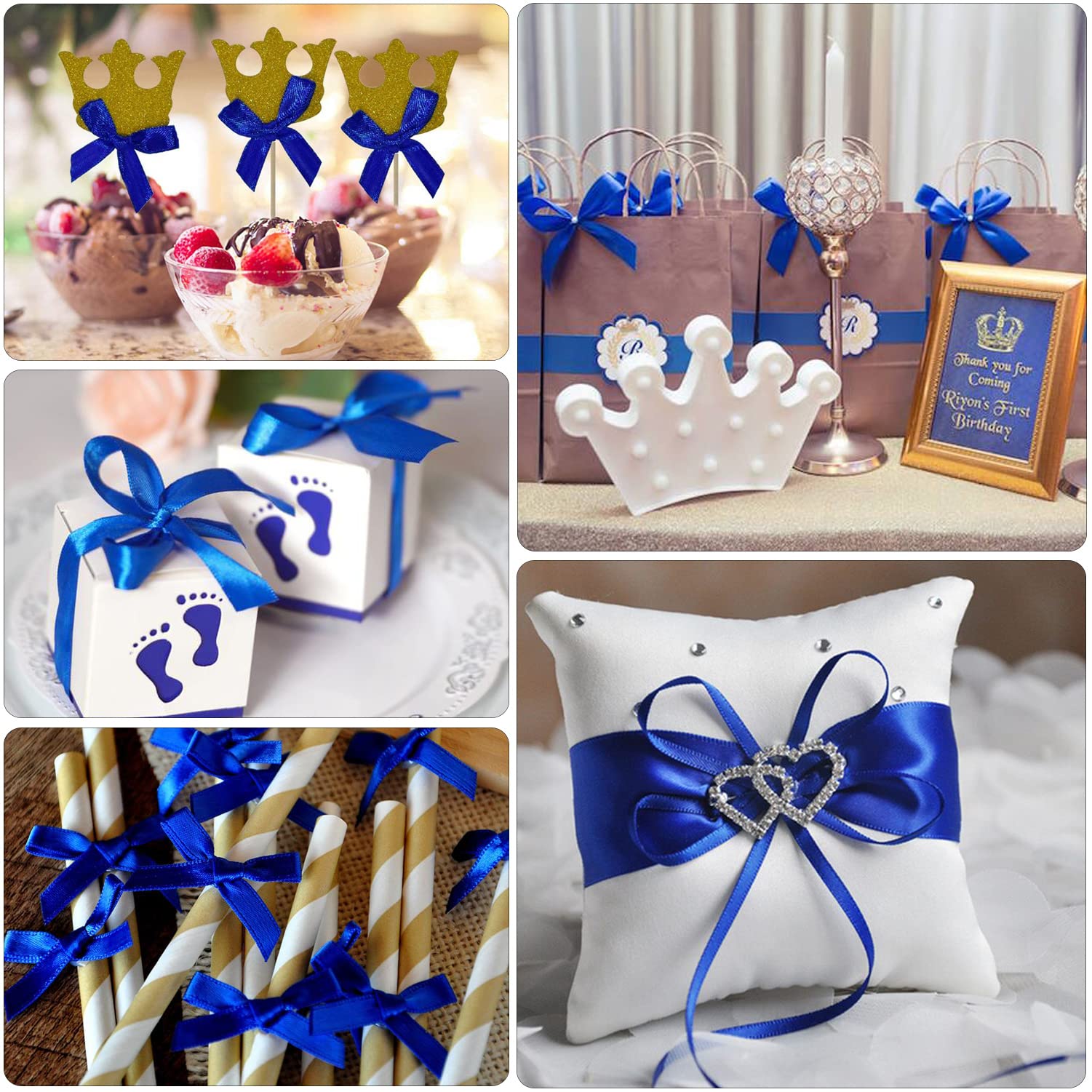 Satin Ribbon, 6 Rolls Decorative Ribbon, Fabric Ribbon, 20 Mmx22 M Roll, Decoration Gift Ribbon, Blue Ribbon For Wedding, Valentine's Day, Birthday - View #12