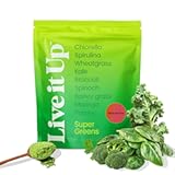 Live It Up Super Greens Powder | All-Natural Plant-Based Superfood Blend w Probiotics, Digestive Enzymes | Supports Gut Health, Immunity, Energy, & Daily Wellness | No Added Sugar - Berry, 30 Servings