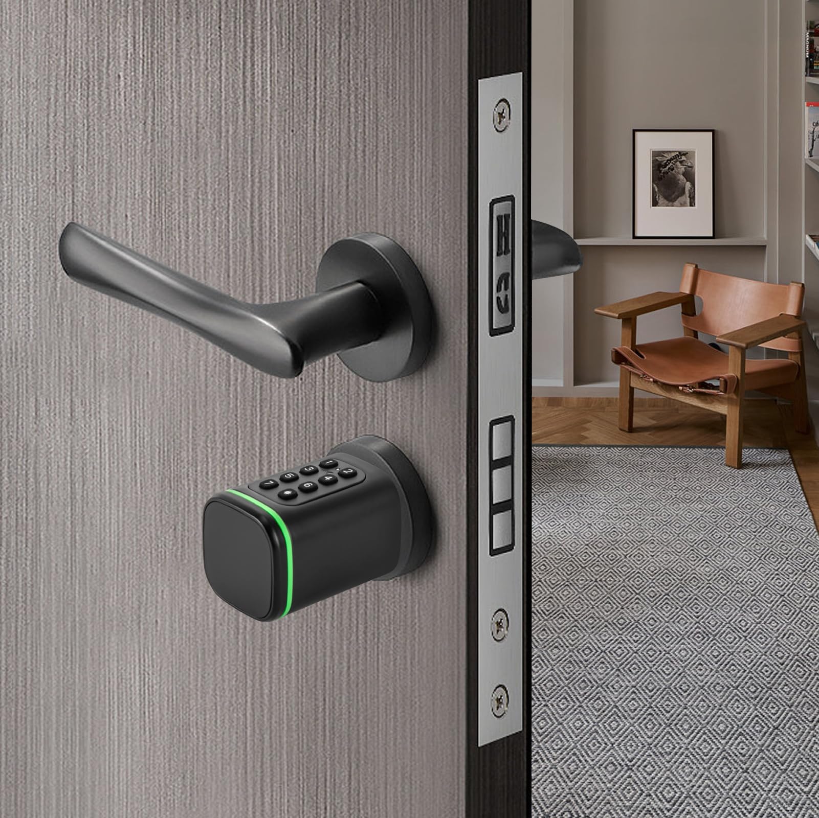 Serrure électronique intelligente pour porte d'entrée avec carte à puce Clé de sécurité mécanique et déverrouillage de l'application Cylindre de serrure électronique étanche Serrure de porte