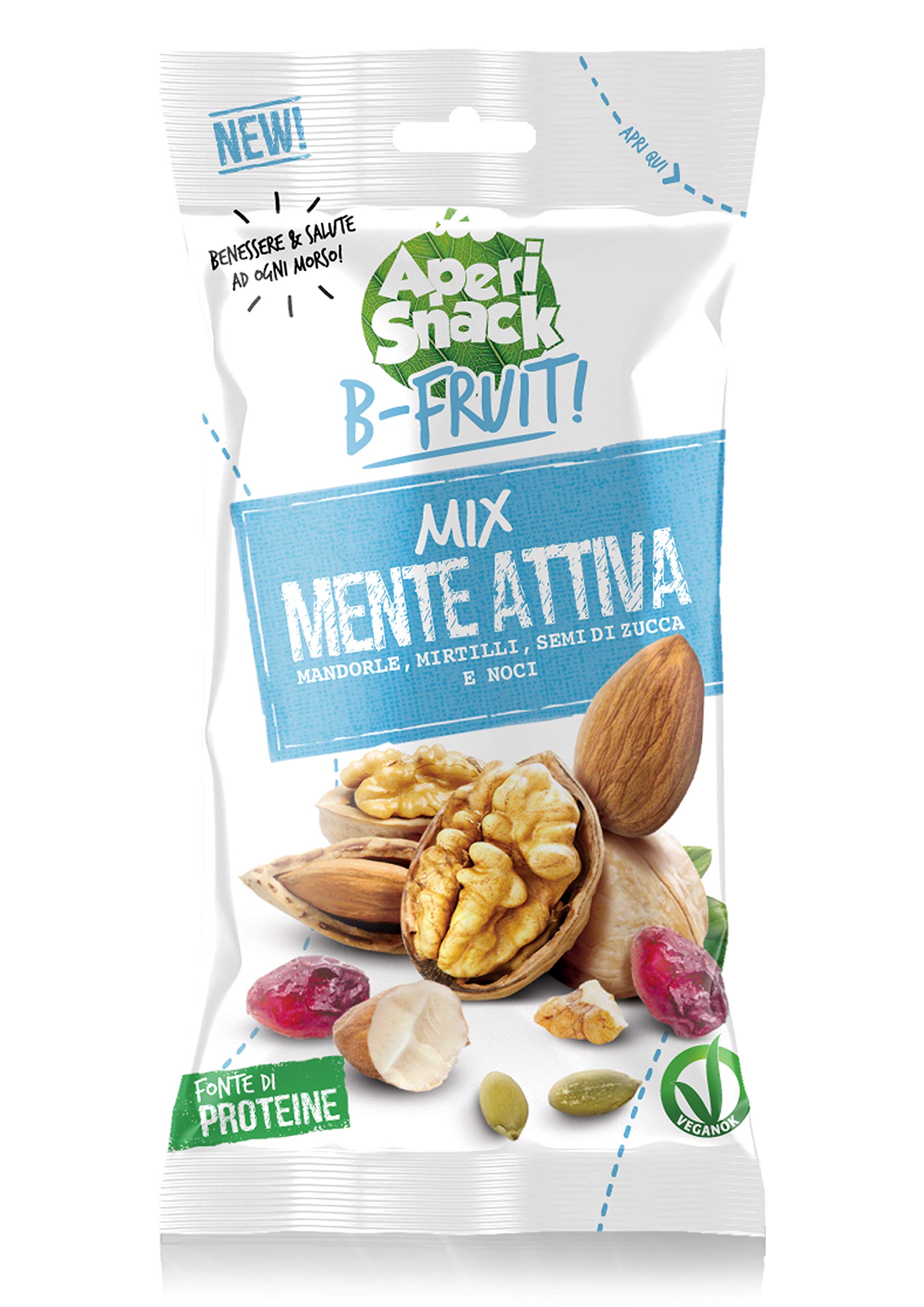B -Fruit Espositore da Terra Frutta Secca Aperisnack - AP07.001.15 - Frutta Secca Mandorle Noci pistacchi Nocciole Anacardi incluse 240 Monoporzioni da 25g