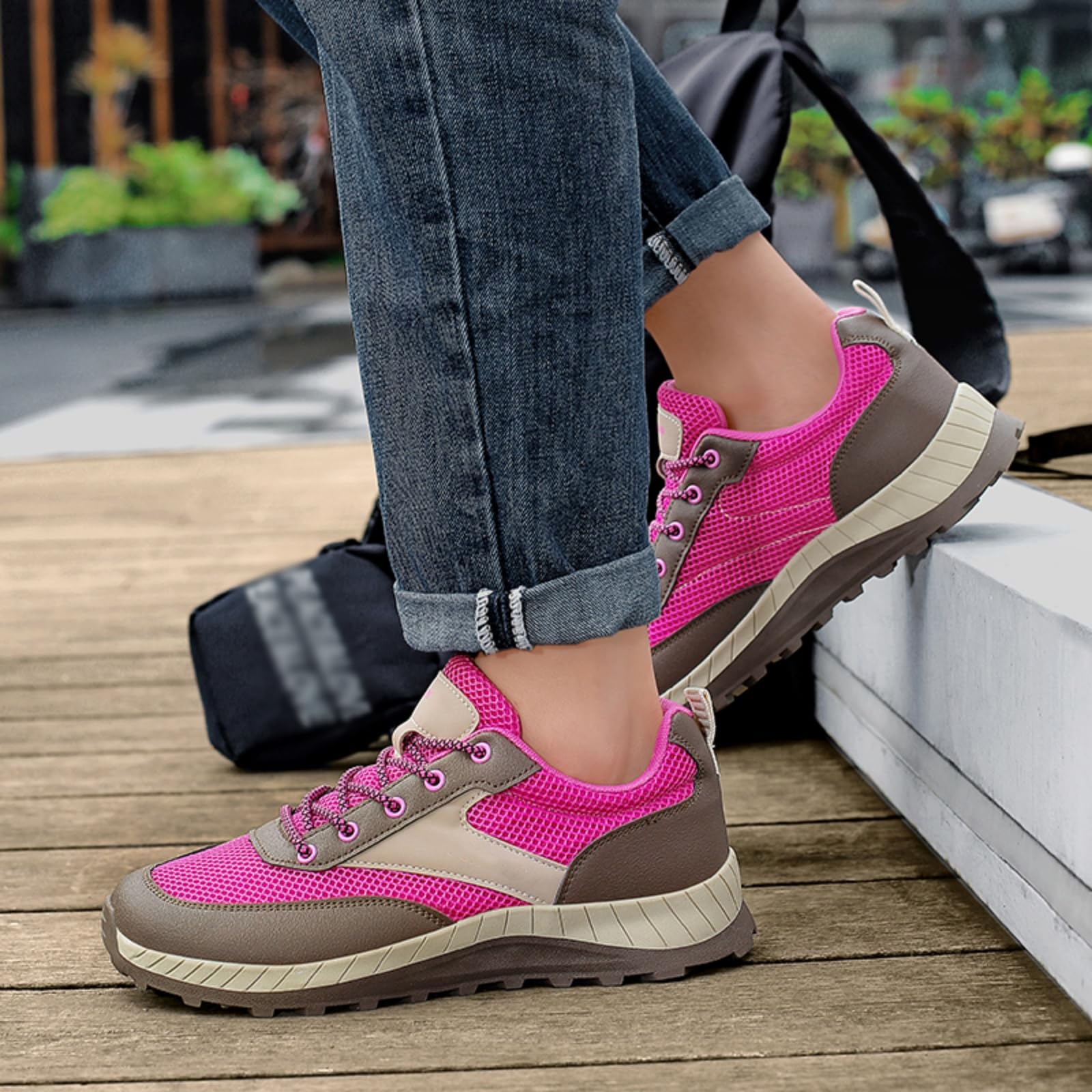 Buty trekkingowe dla kobiet i mężczyzn szerokie przewiewne | Lekkie niskie buty typu casual z antypoślizgową podeszwą i sznurowaniem, chodzenia na świeżym powietrzu, kemping podróż
