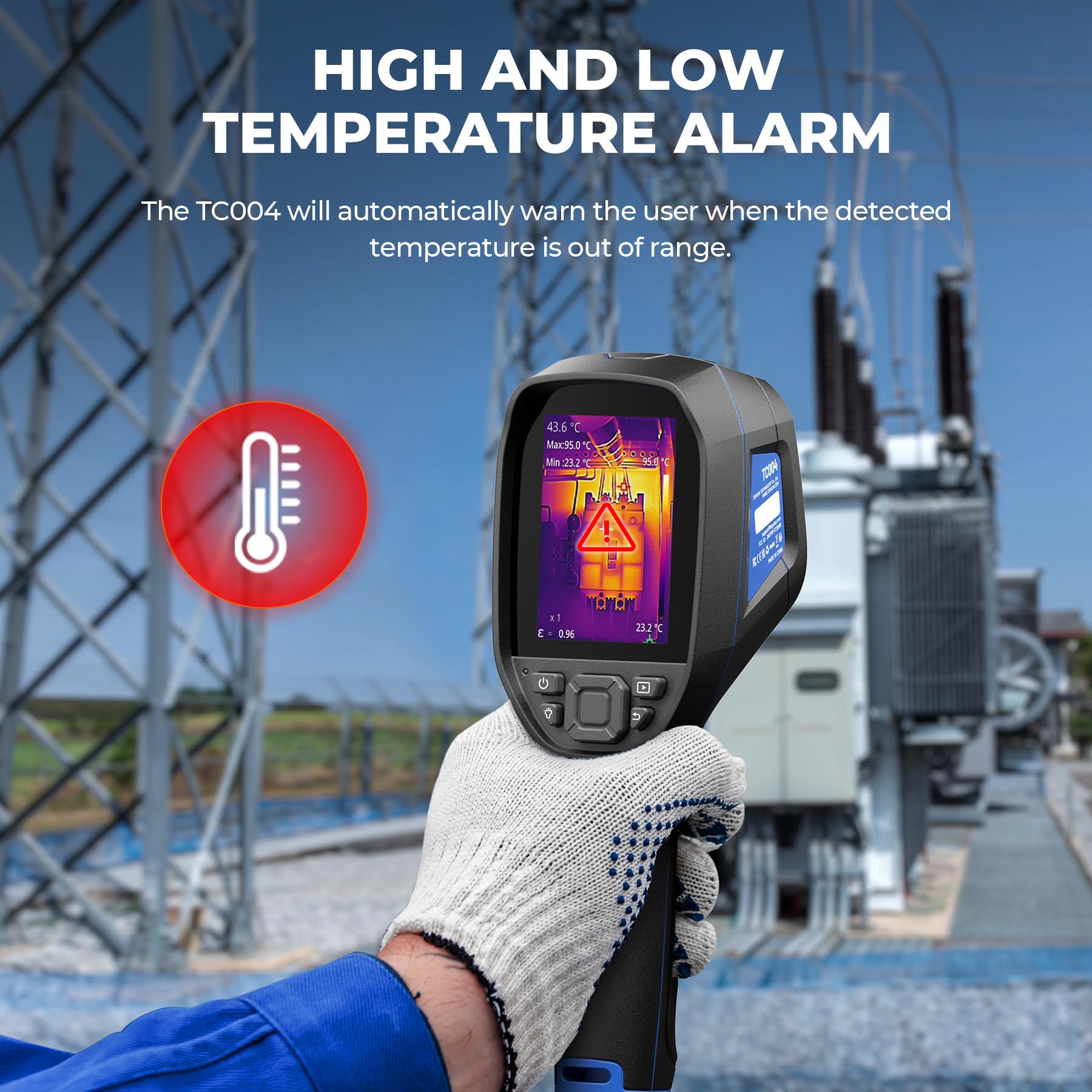 TOPDON Termocamera Professionale TC004, Risoluzione TISR 512x384, 64GB, Telecamera Termica con Registrazione Video, Wi-Fi, Display da 3,5″, -20°C a 550°C, per HVAC, Perdite Acqua, Casa ed Elettriche