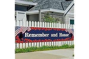 Veterans Day Decorations Remember and Honor Banner for Fence Yard Lawn