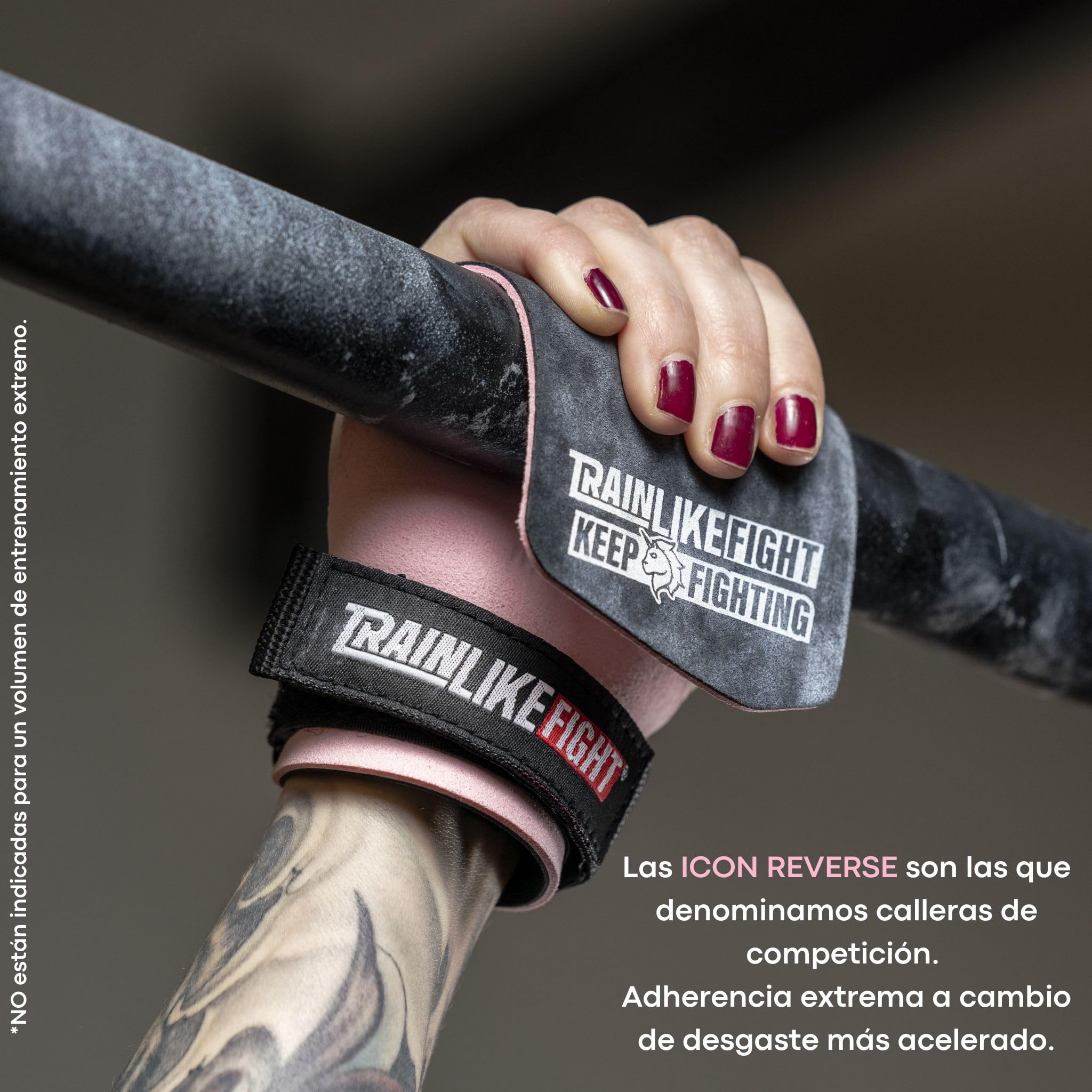 TRAINLIKEFIGHT Icon Reverse 0H - Manoplas para Cross-Training/Callistenia/Ejercicios de Gimnasia - Protección para Manos