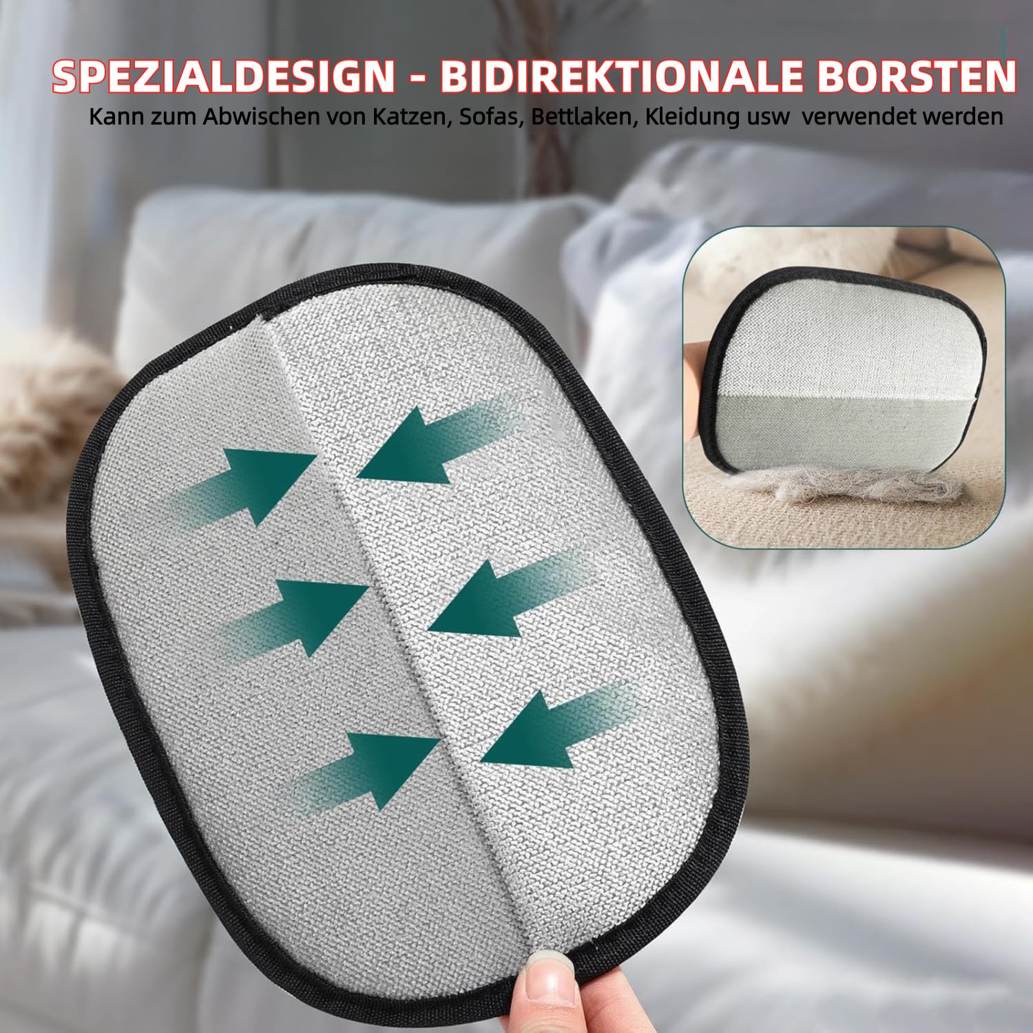 Huixplore Fellmagnet Handschuh 2er Set - Tierhaarentferner Für Hunde & Katzen