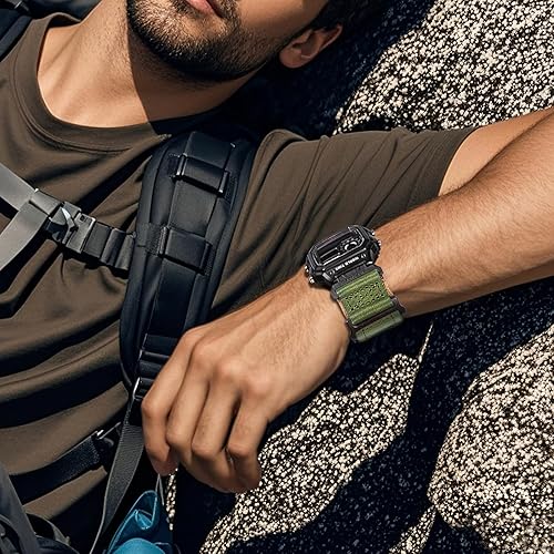 Miniatura 4 de Correa de reloj de cuero genuino de 0.709 in compatible con G-Shock AE-1200AE-1000W1100WAE-1300, W-735HW-216H218H W-219HF-91WF-94WF-105W, correa de