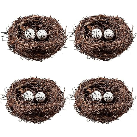 Easter Birds Nest Decor - Mini Artificial Birds Nest Rattan Nest for...