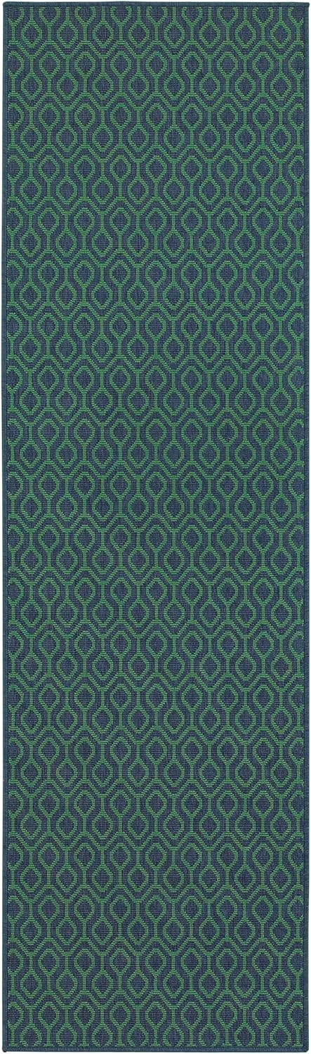 Oriental Weavers Meridian Area Rug, 2" x 3", Navy/Green