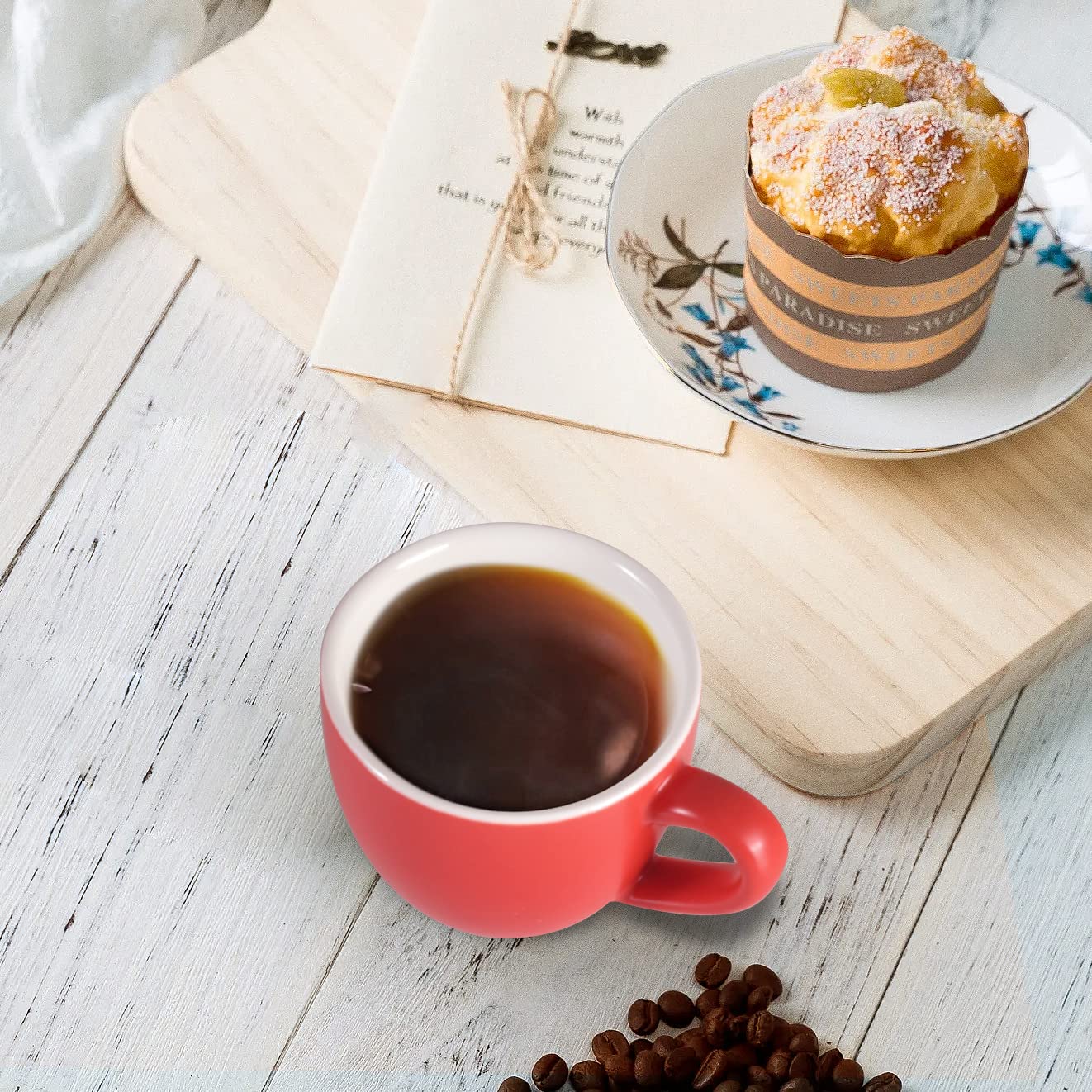 homEdge Mini tazza da caffè da 90 ml, per caffè espresso e tè, colore: rosso