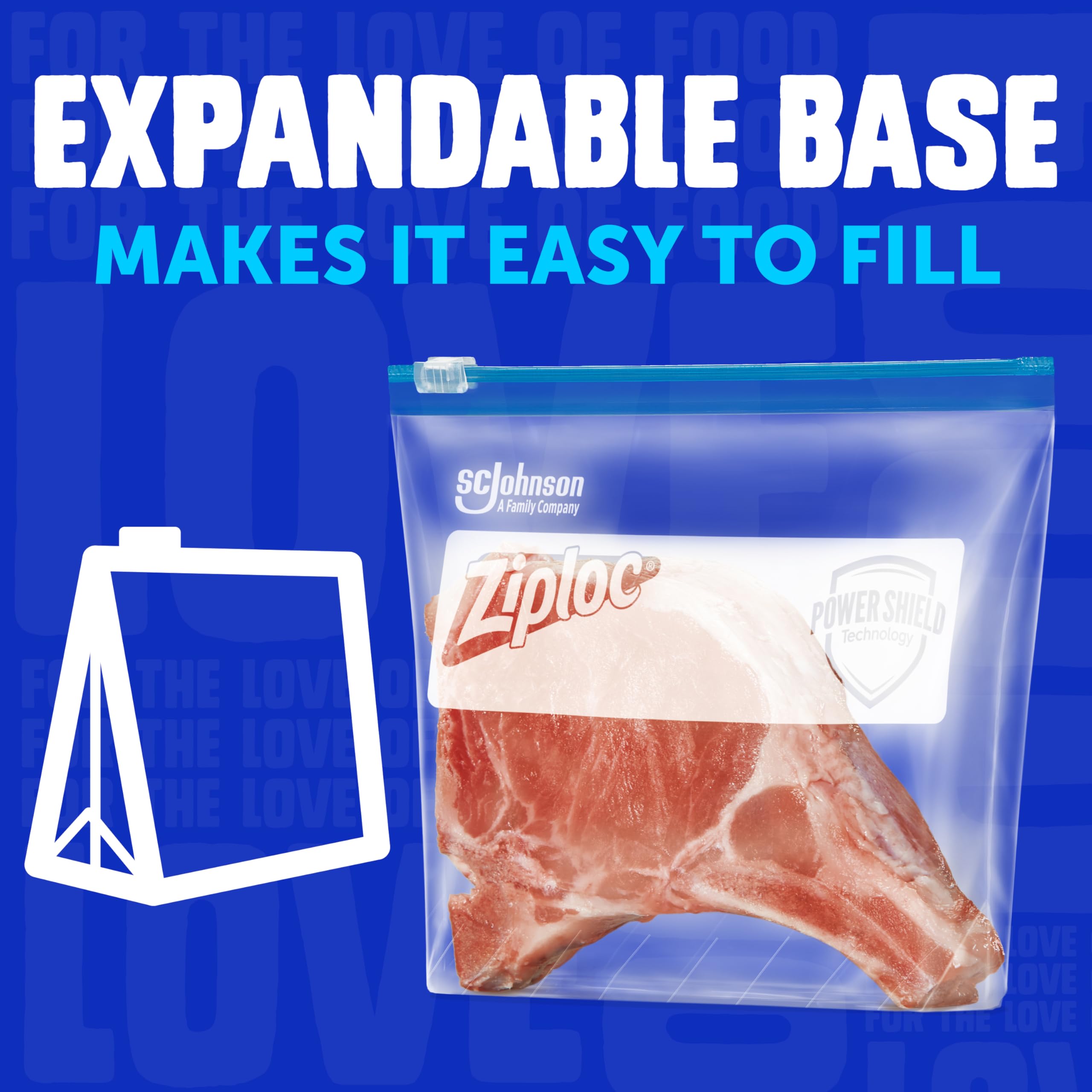 Ziploc Slider Freezer Quart Bag, Great for Grab-and-go Snacking, Tailgating or homegating, 34 Count