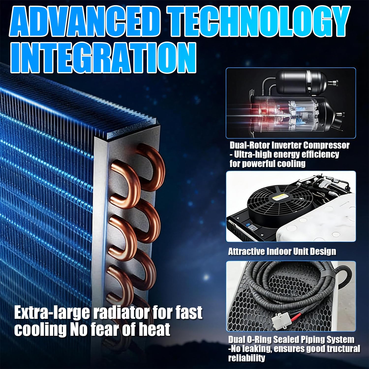 Aria Condizionata Camper, Condizionatore Camper 12v, 12000 Btu, 5 Velocità Del Vento Regolabili, Raffreddamento Da 1900 W, 470 CFM, Per Camper, Furgoni Camperizzati, Auto, Semirimorchi 12V