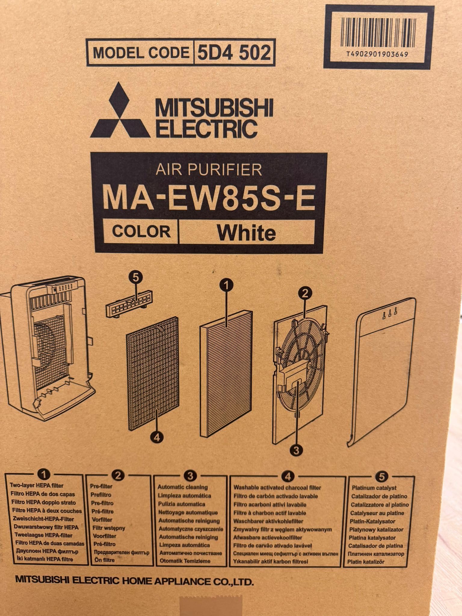 Set di filtri a carbone attivo e HEPA compatibile con Mitsubishi Electric MA-EW85S-E & MA-EW85R-E, filtro di ricambio 2 in 1, nero-verde