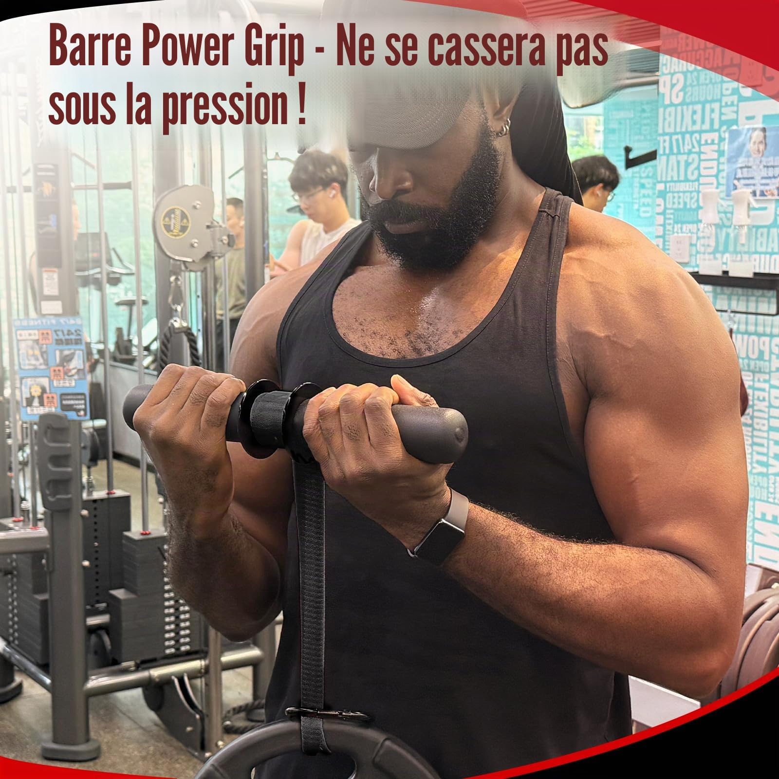 FitBeast Renfort pour avant-bras et exercice, rouleau de poignet avec poignée plus épaisse, entraîneur avec sangle réglable – Idéal pour la force de préhension, le renforcement musculaire, la