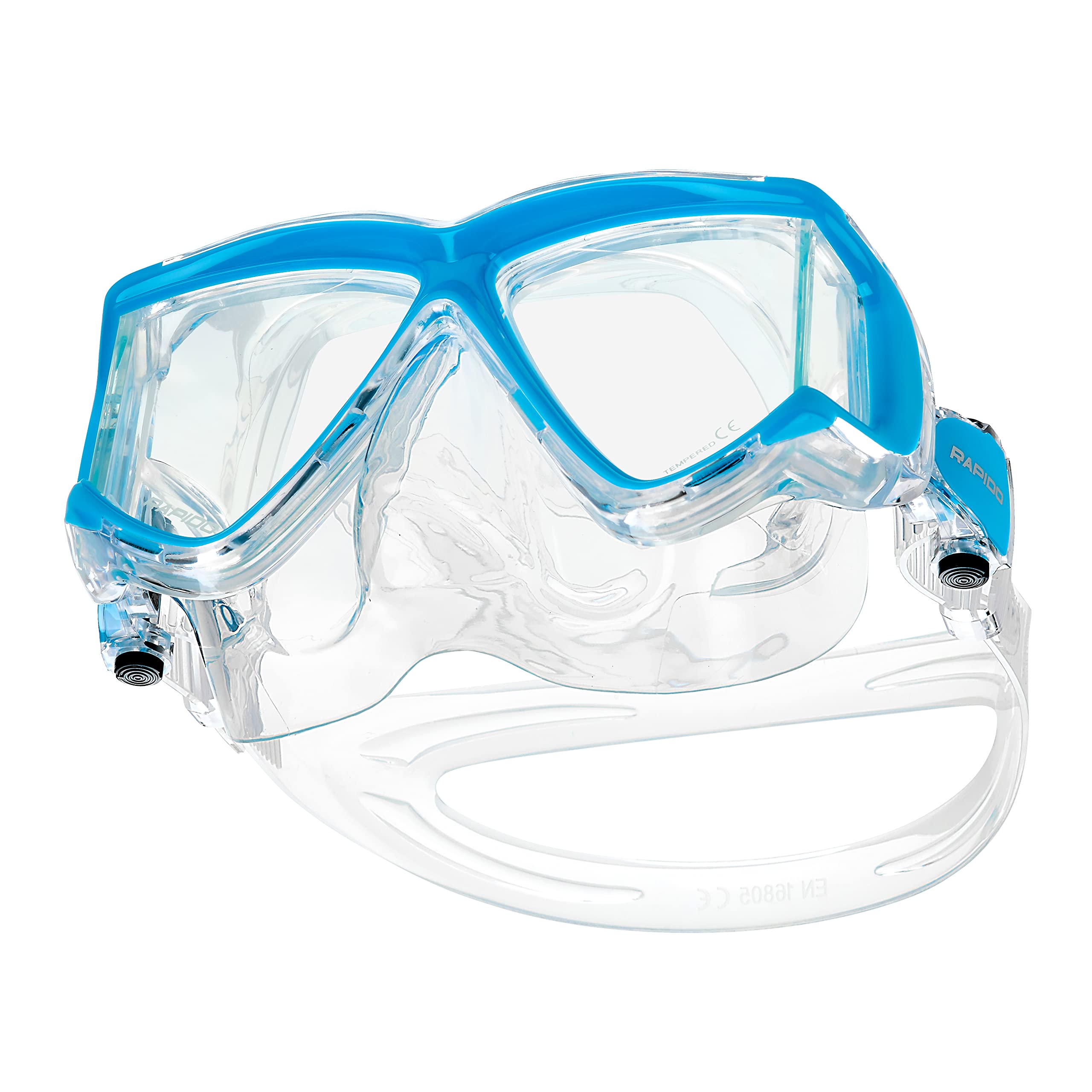 Italian Design Panto-180 Scuba Snorkeling Mask - Anti-Fog Tempered Glass With Panoramic View
