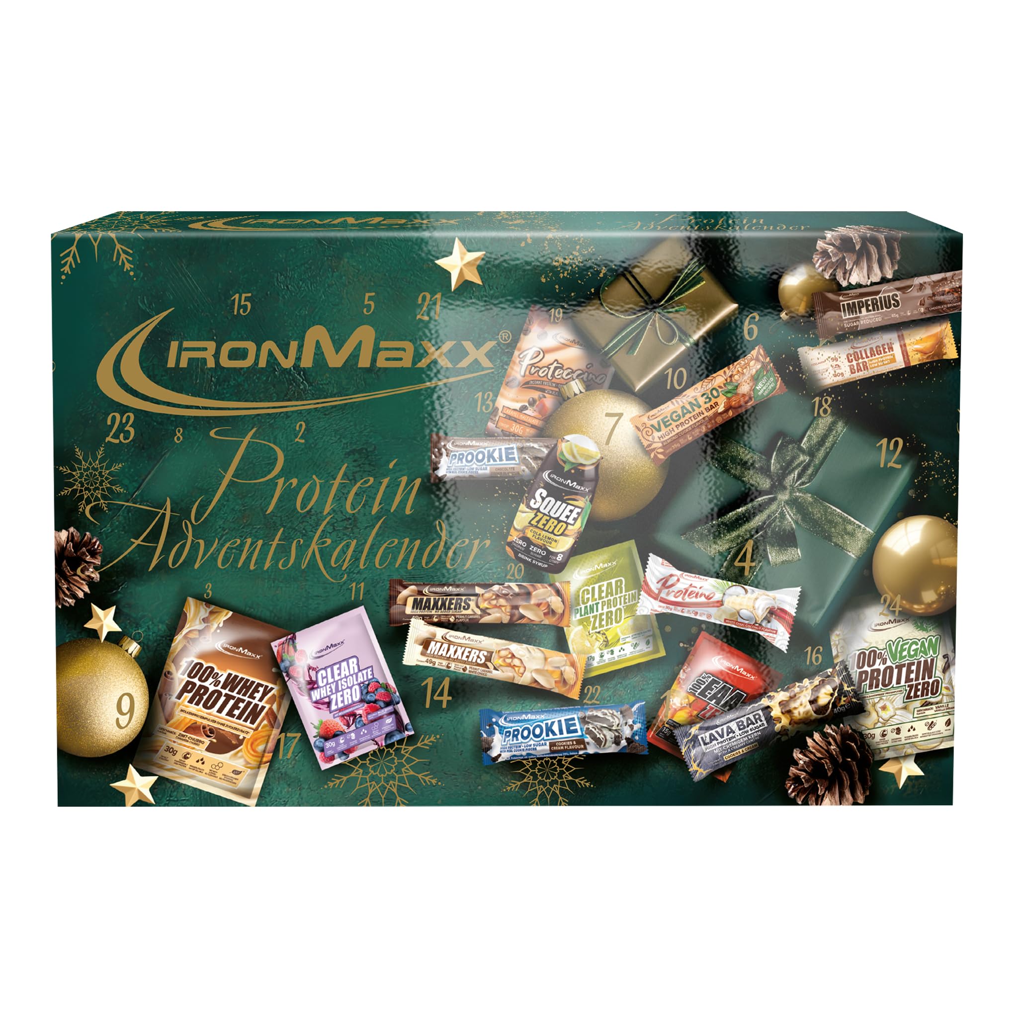 IronMaxx Protein Adventskalender 2025 | 24 sportliche Überraschungen für Fitness-Fans | High Protein Riegel, Shakes & mehr | Limitierte Fitness-Geschenkidee