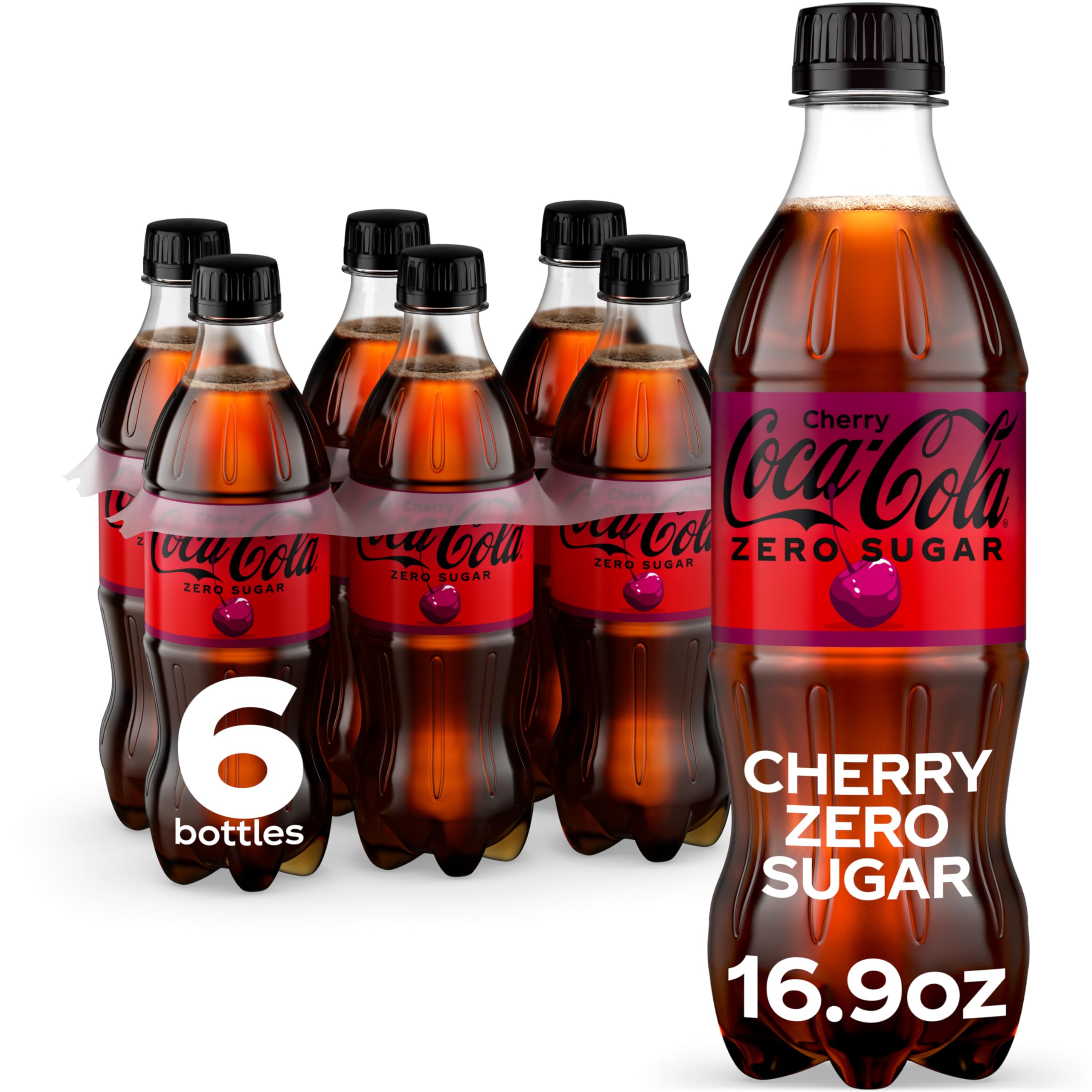 Sugar Cherry Diet Soda Soft Drink, 16.9 fl oz, 6 Pack